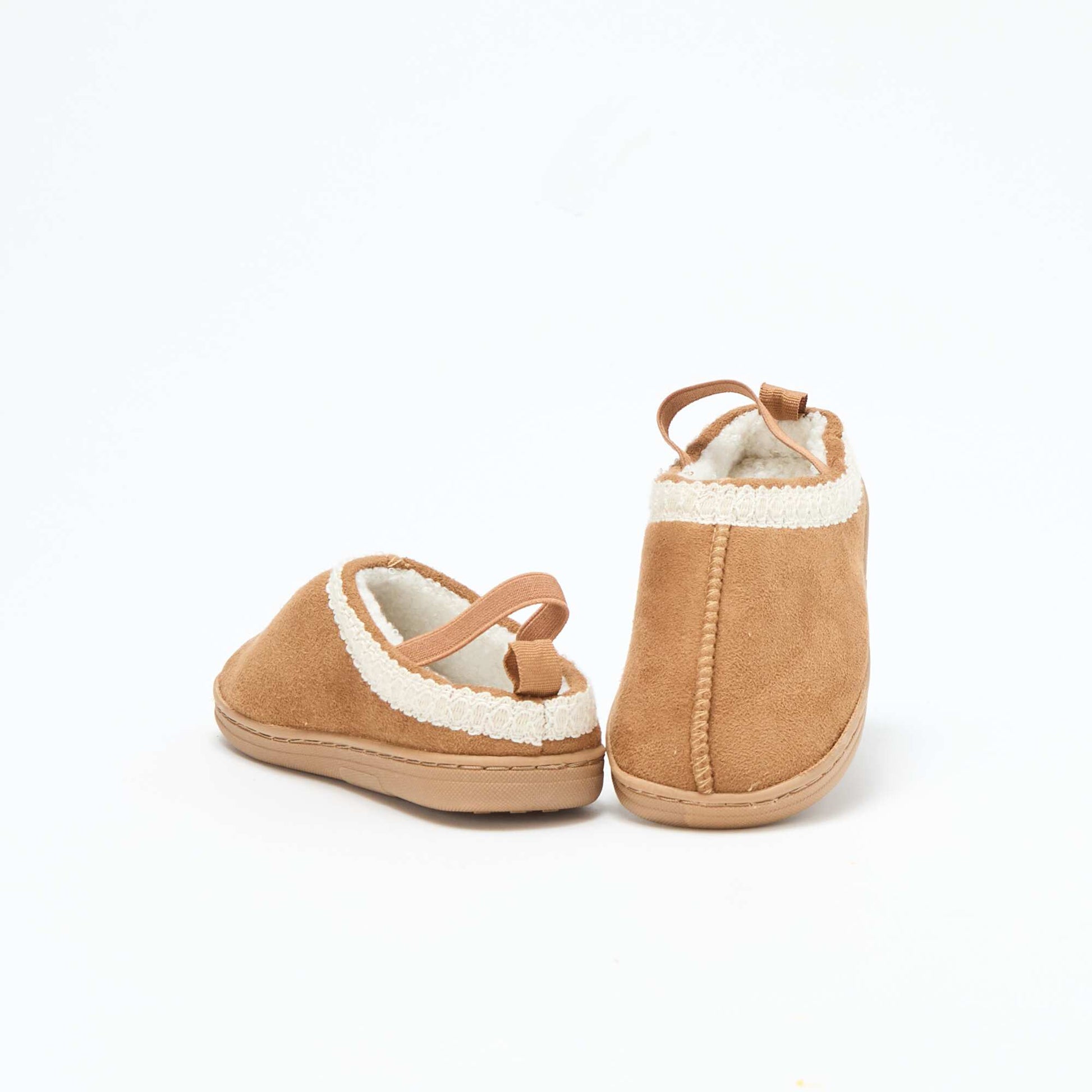 Chaussures mules suédine avec détails MARRON