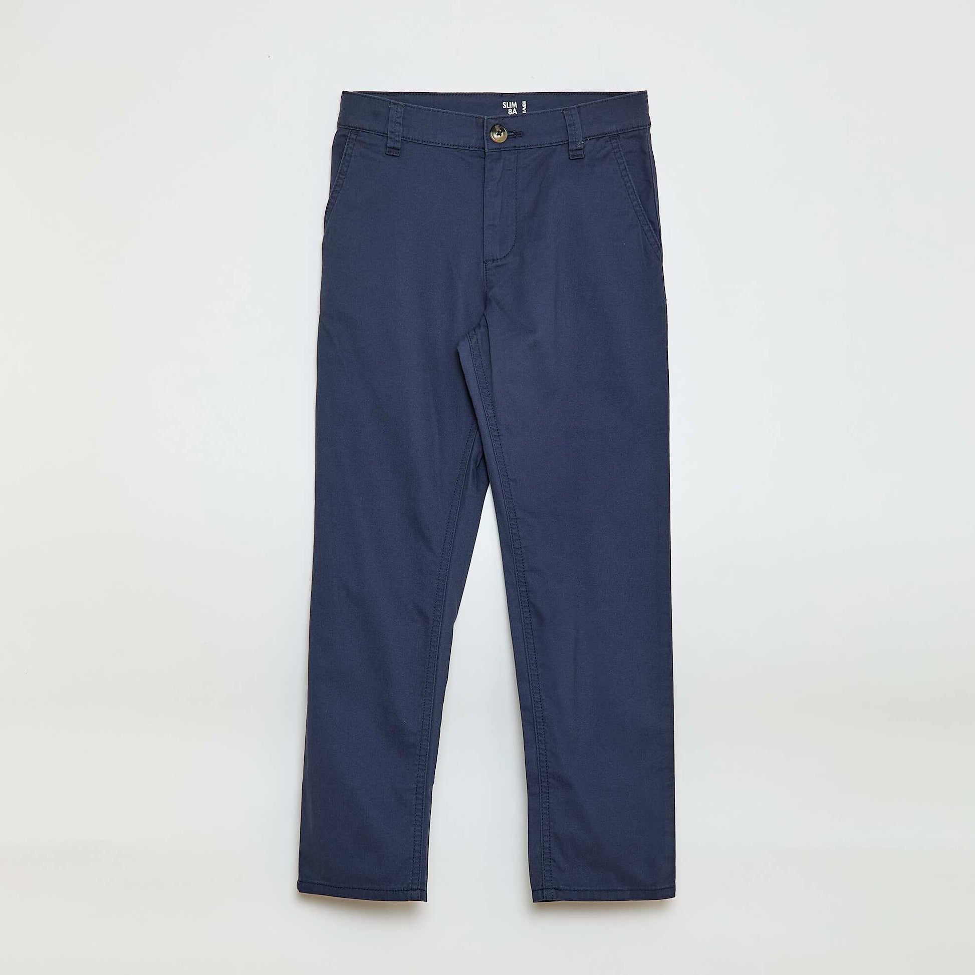 Chino 5 poches slim fit uni BLEU