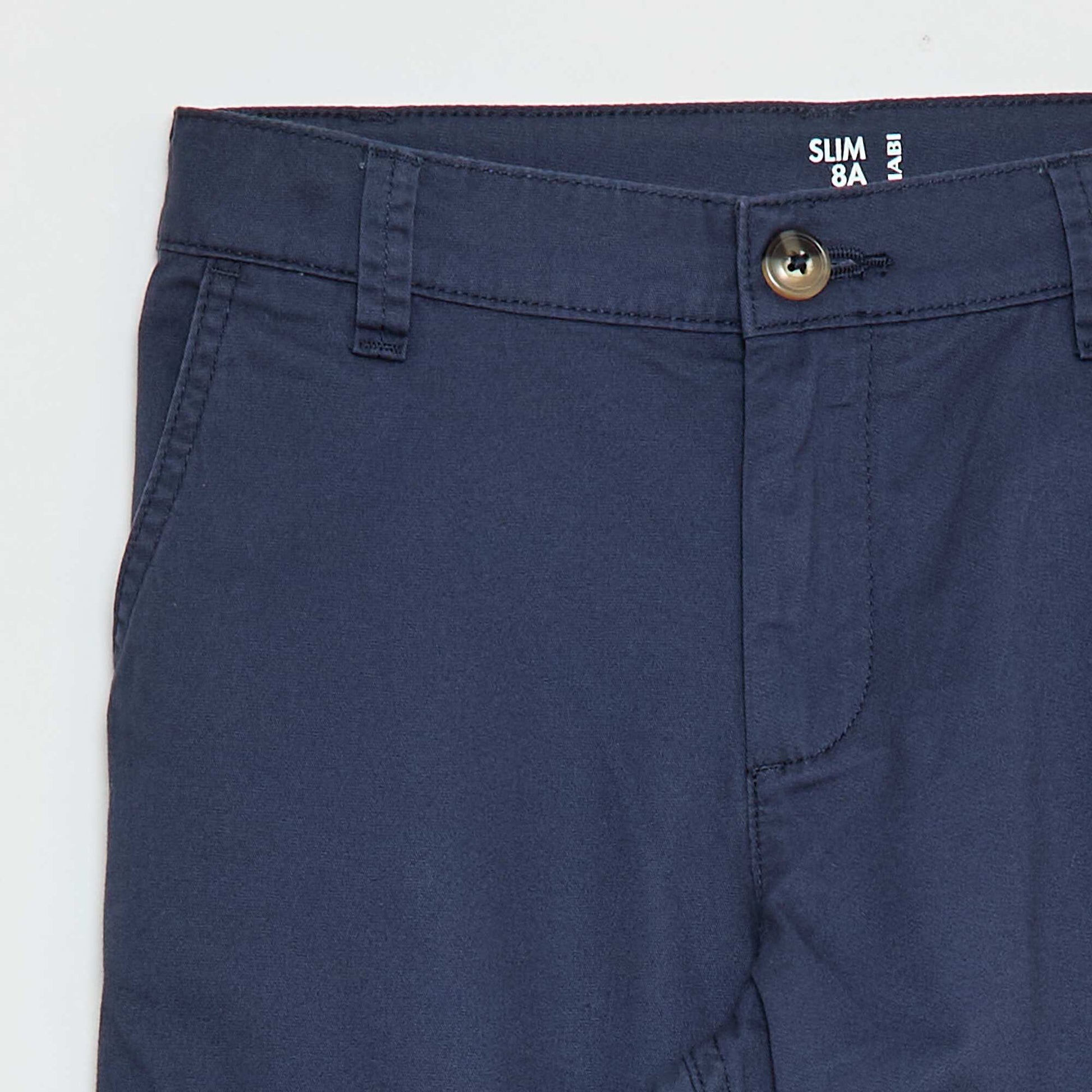 Chino 5 poches slim fit uni BLEU