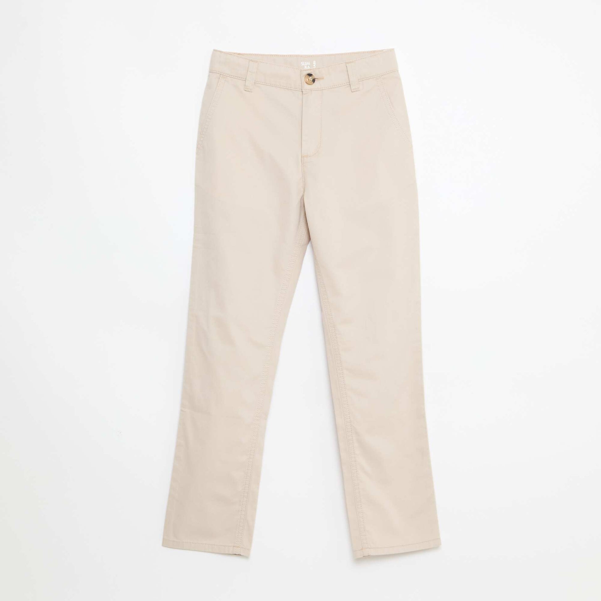 Chino 5 poches slim fit uni BEIGE