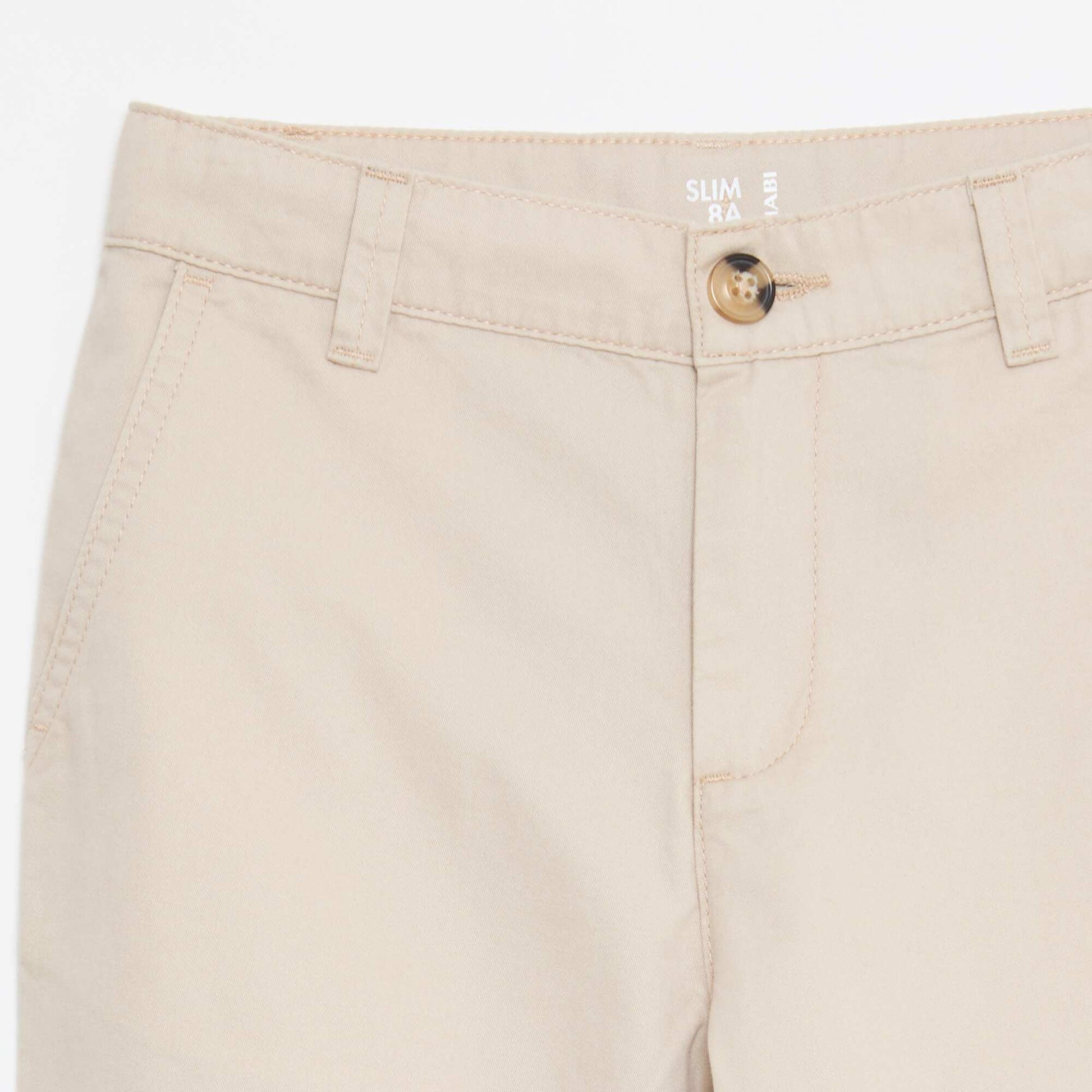 Chino 5 poches slim fit uni BEIGE