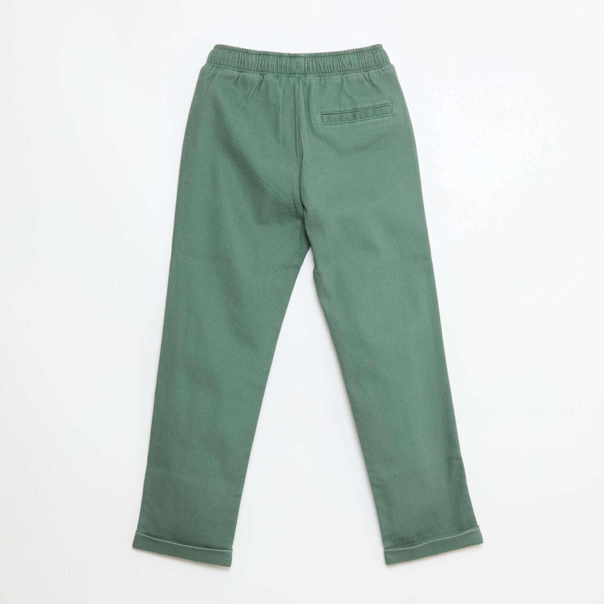 Pantalon casual en coton uni VERT
