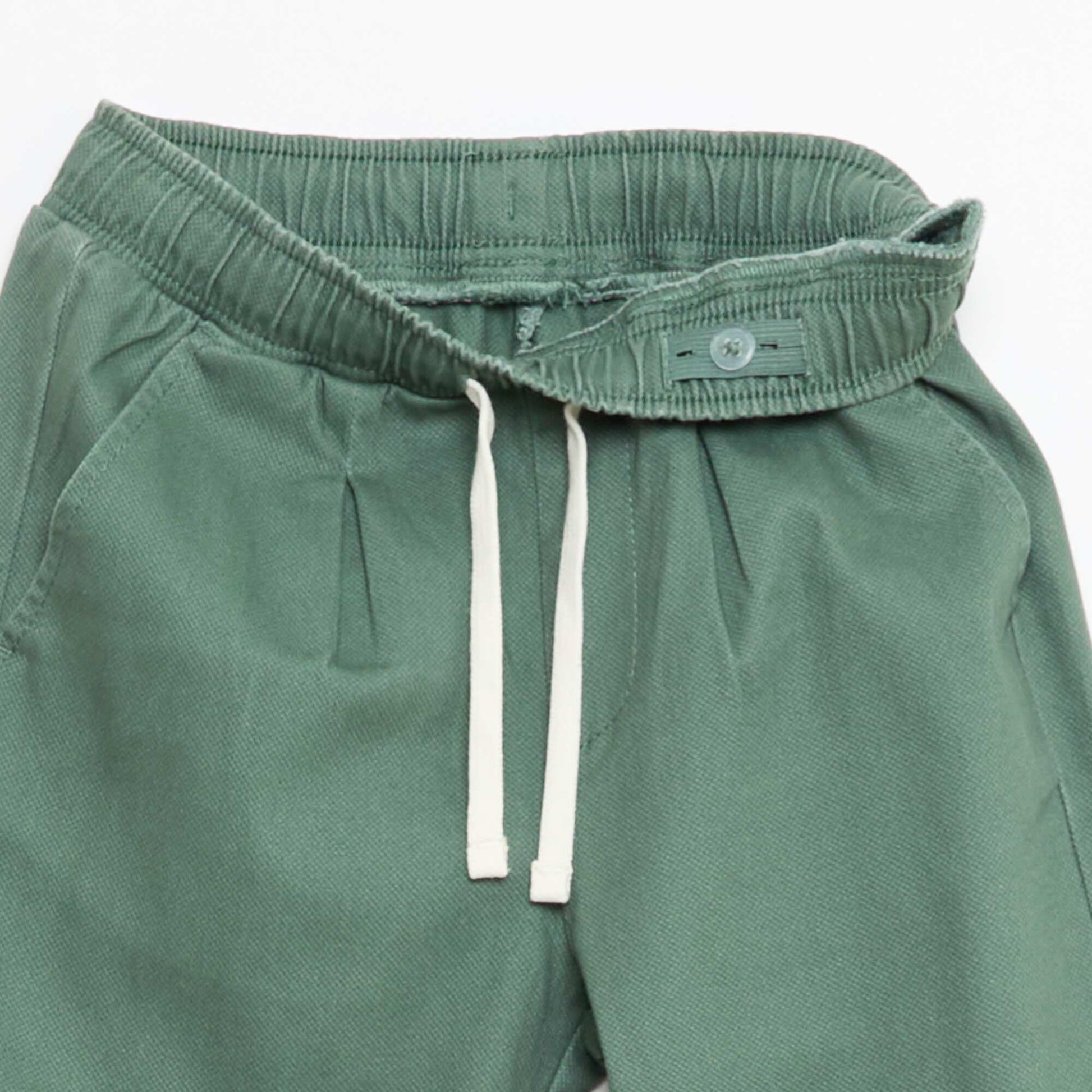 Pantalon casual en coton uni VERT