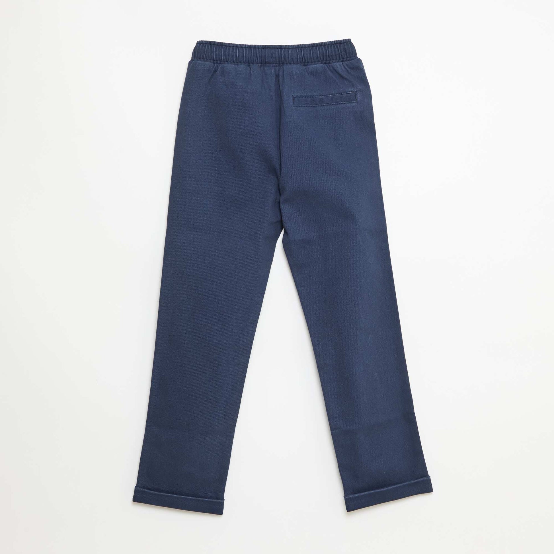 Pantalon casual en coton uni BLEU