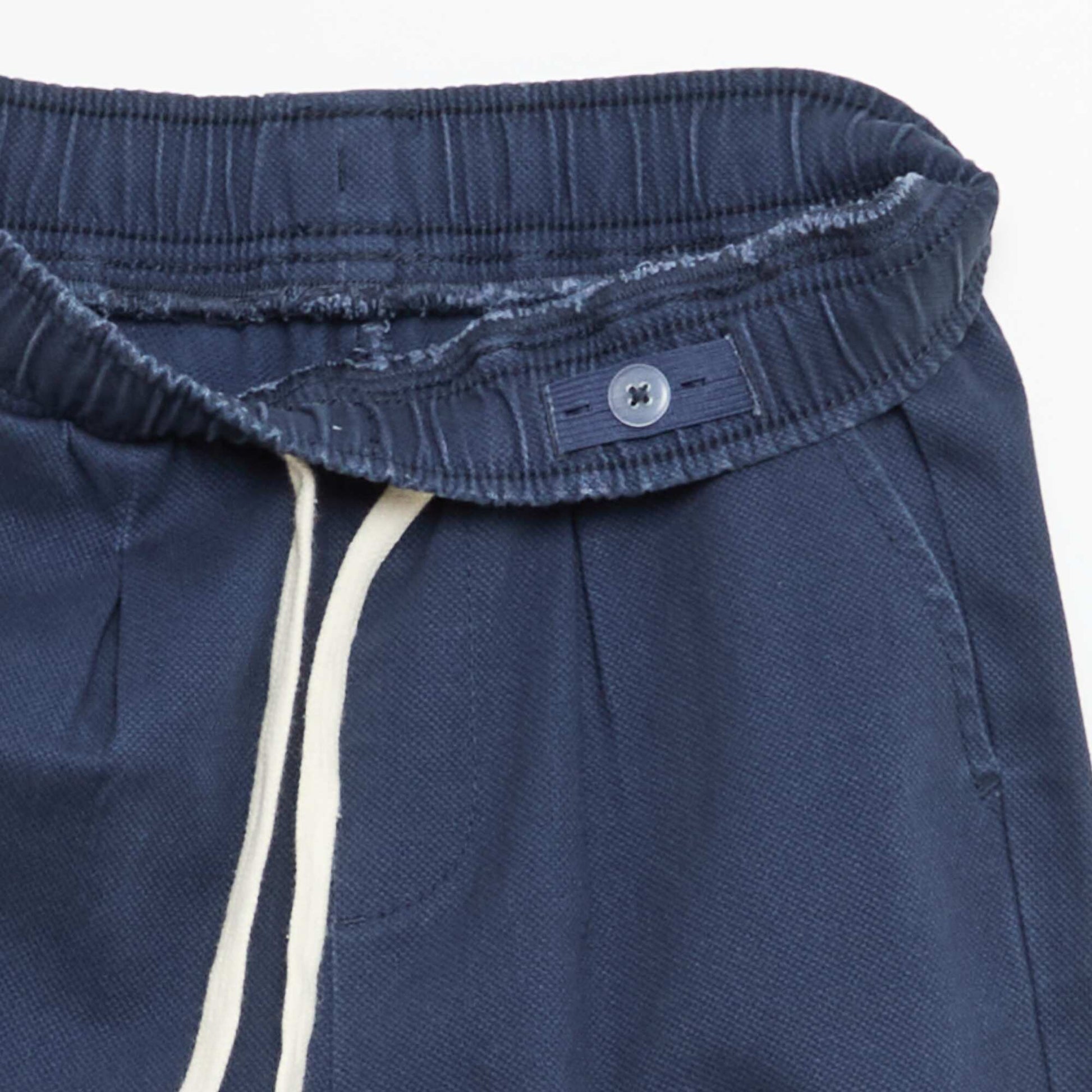 Pantalon casual en coton uni BLEU