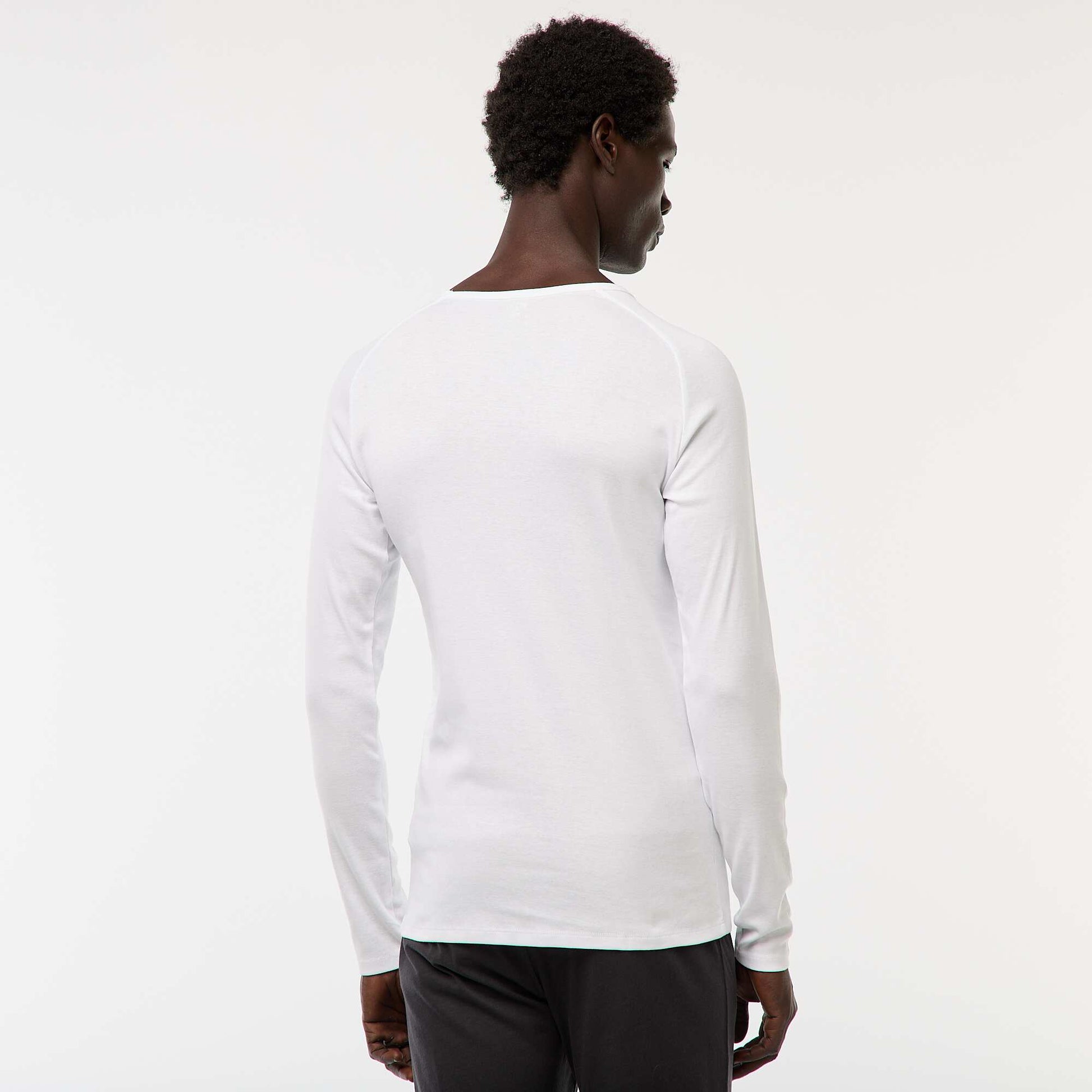 Tee-shirts basiques unis à manches longues BLANC