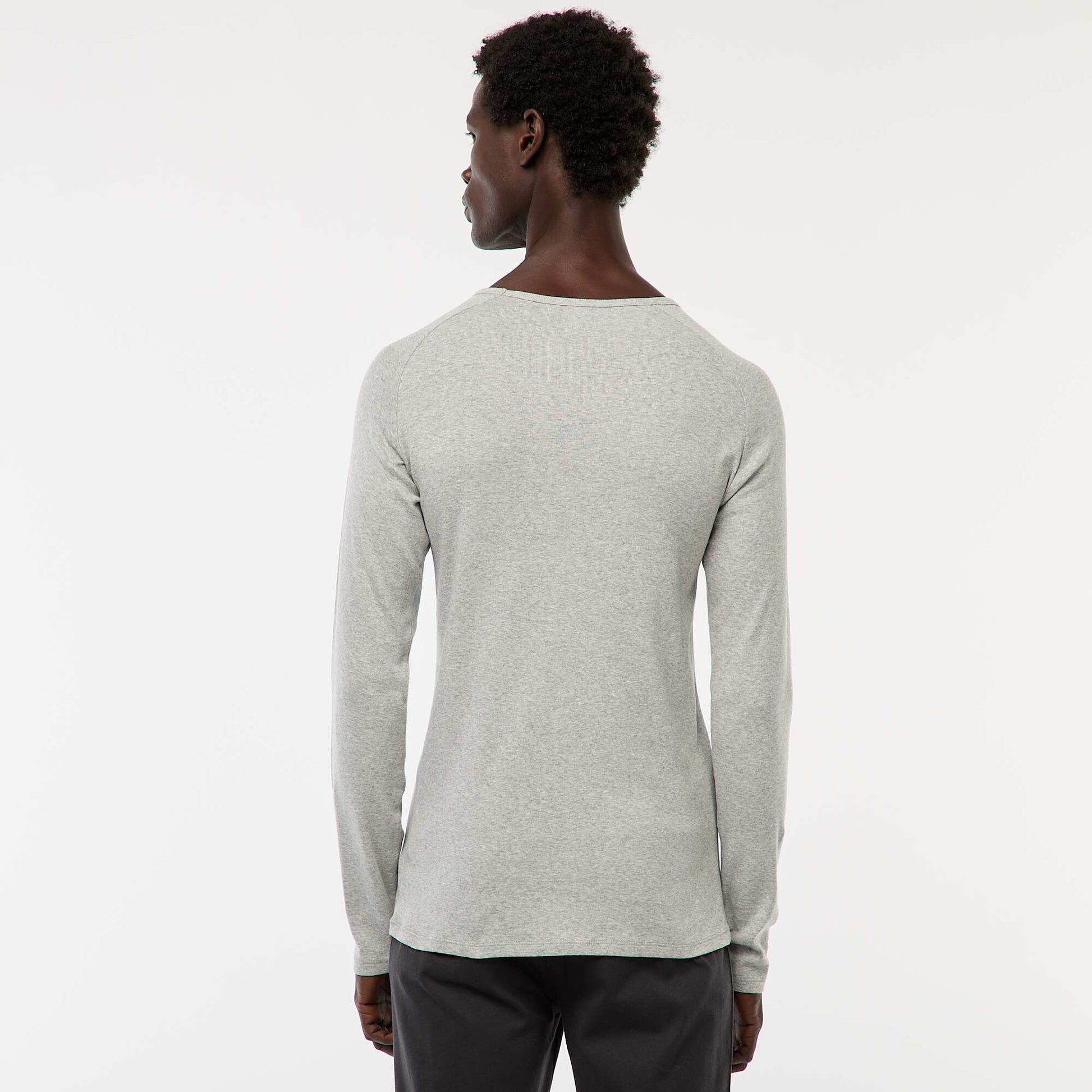 Tee-shirts basiques unis à manches longues GRIS