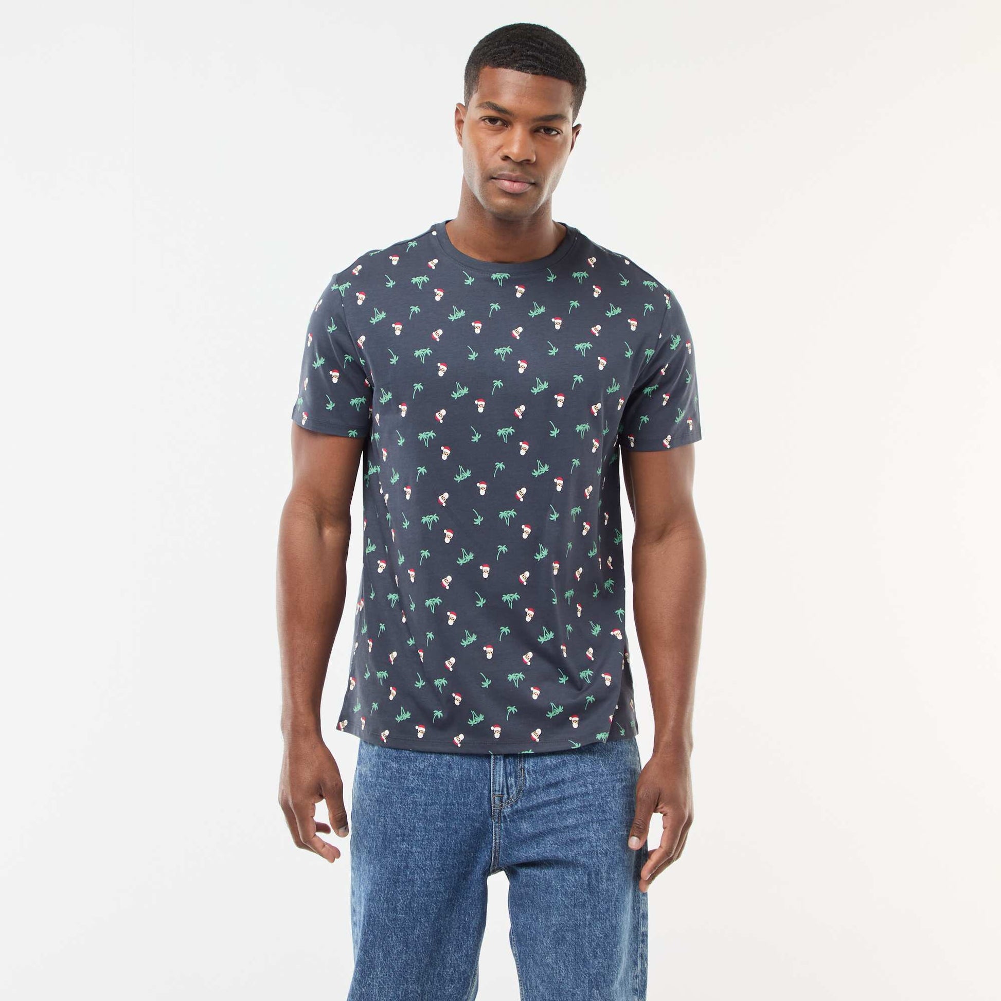 Tee-shirt de Noël fantaisie BLEU MARINE