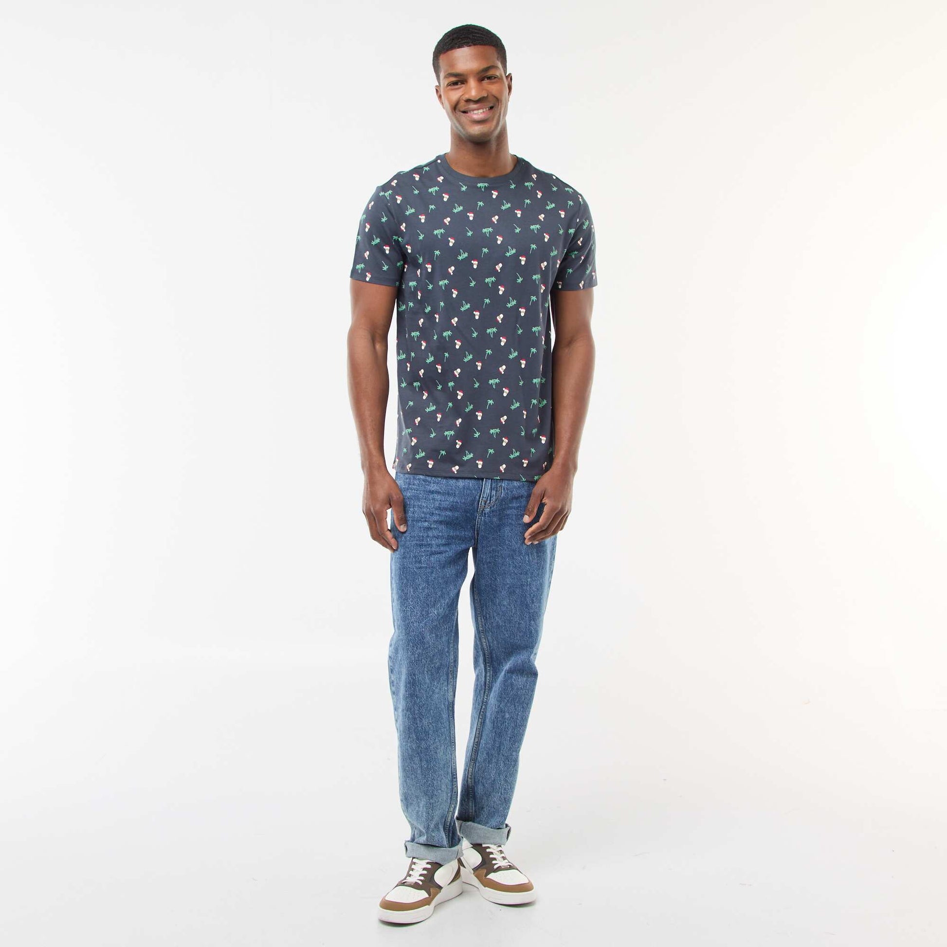 Tee-shirt de Noël fantaisie BLEU MARINE