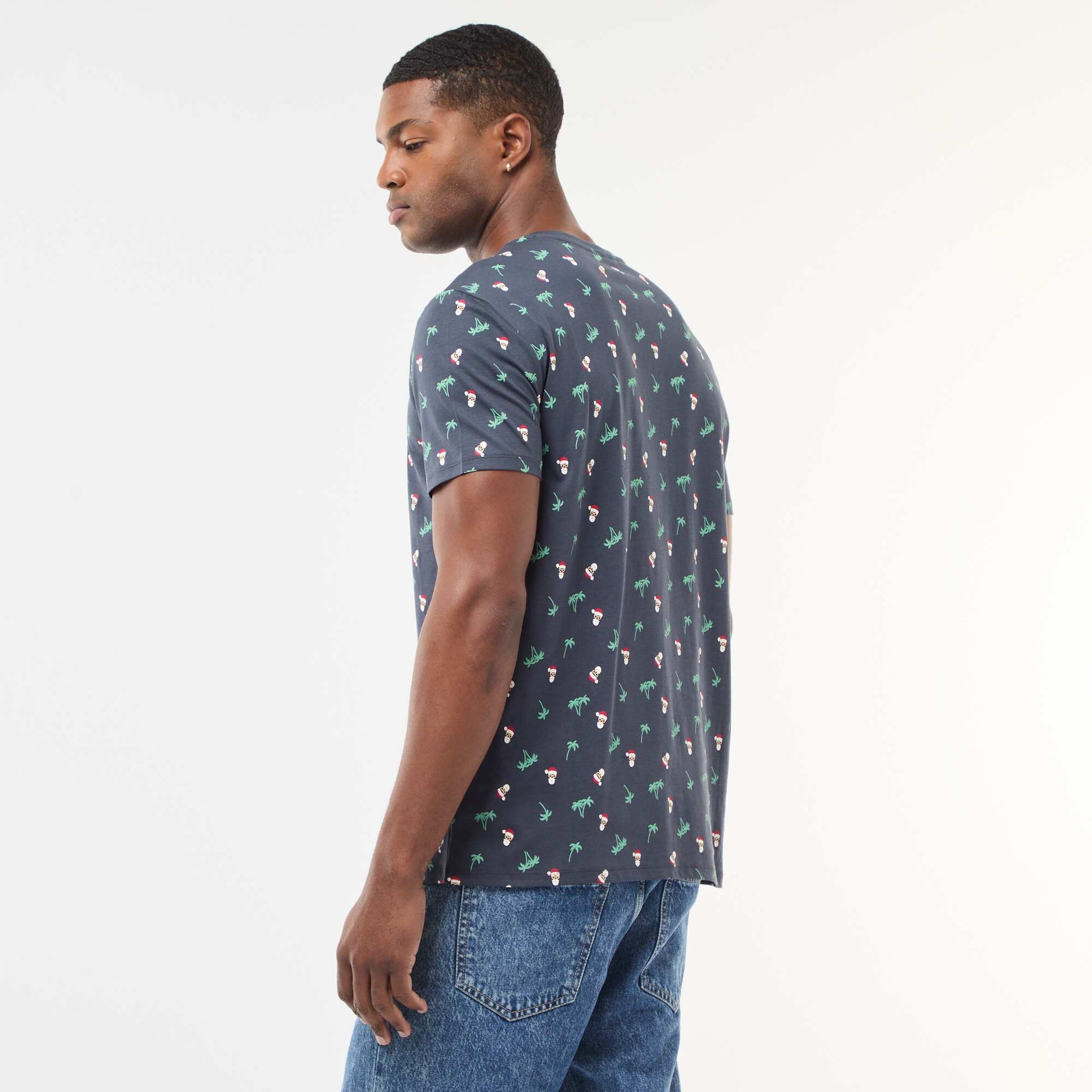 Tee-shirt de Noël fantaisie BLEU MARINE