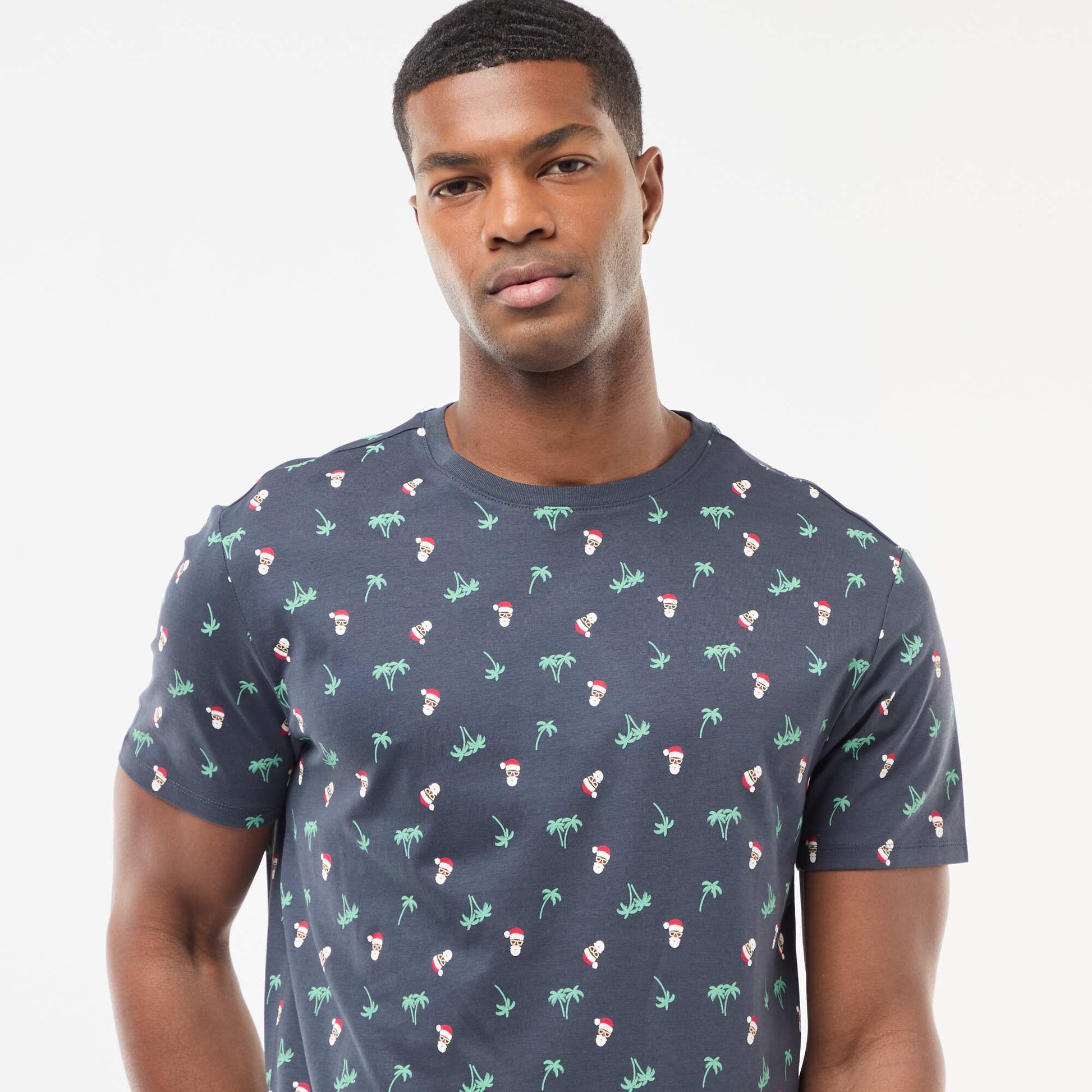 Tee-shirt de Noël fantaisie BLEU MARINE