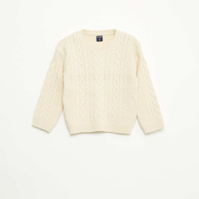 Pull en tricot torsadé BEIGE