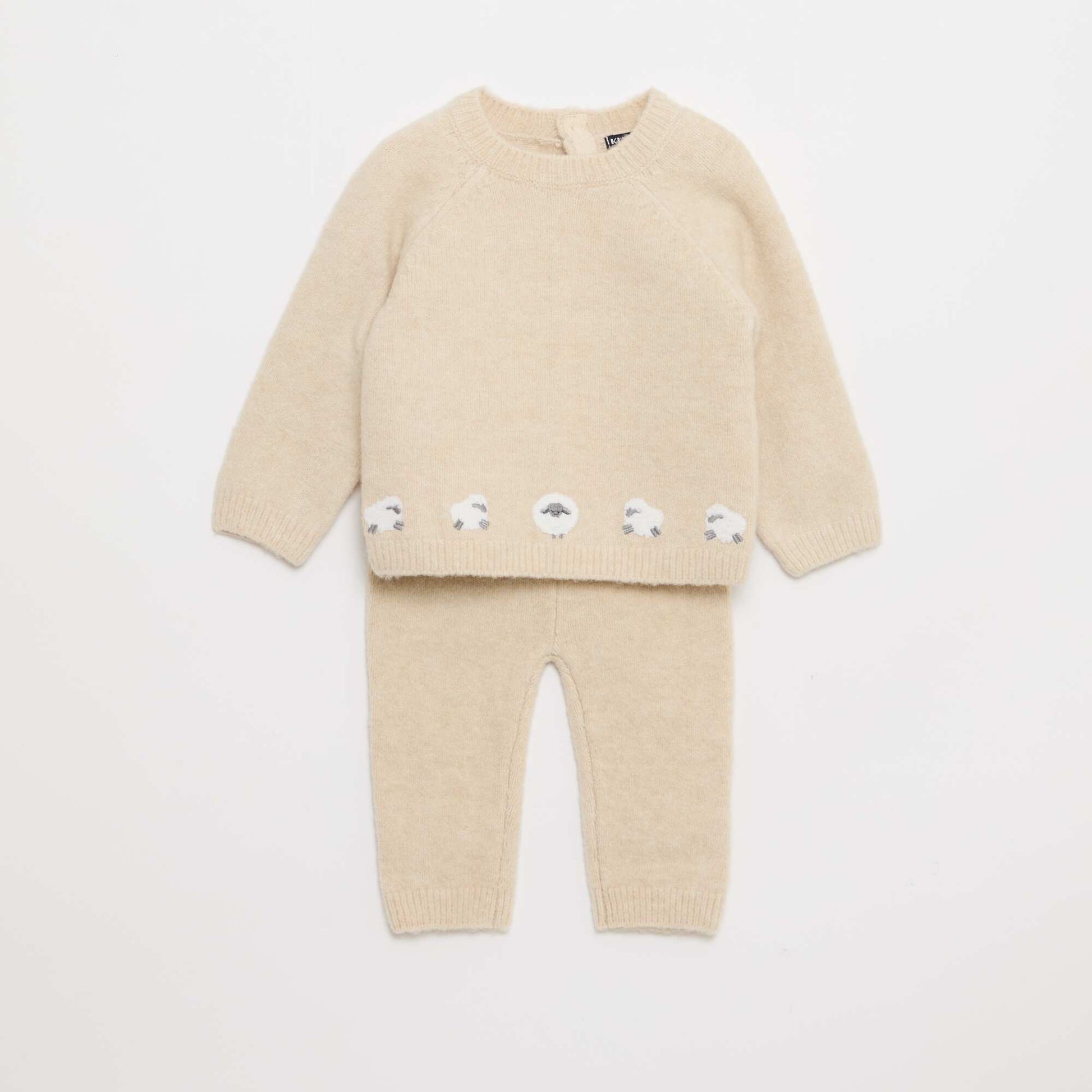 Ensemble pull + pantalon en maille - 2 pièces BEIGE