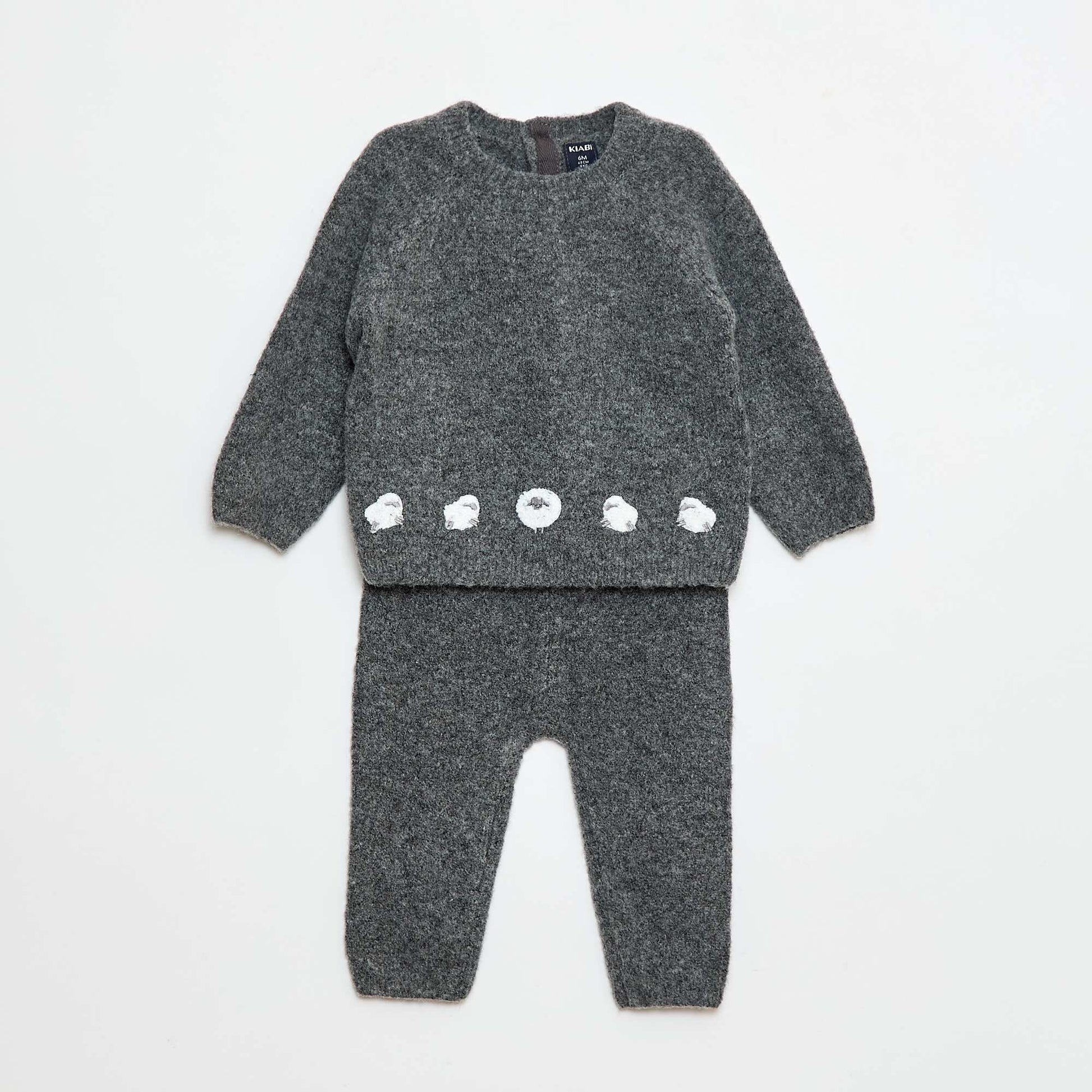 Ensemble pull + pantalon en maille - 2 pièces GRIS