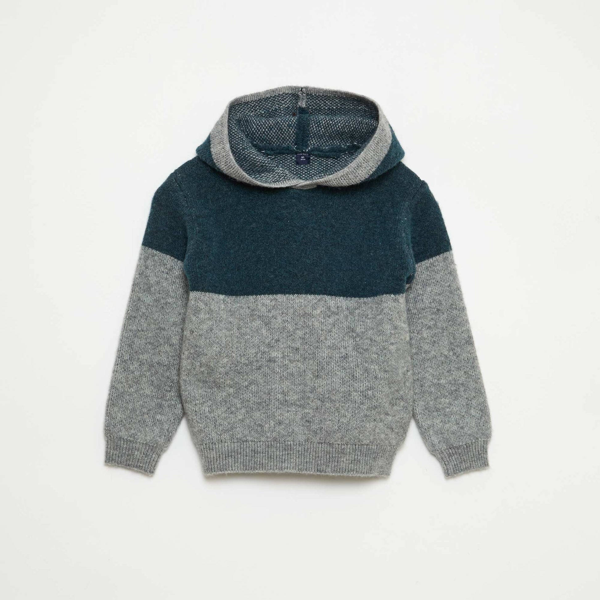 Pull à capuche color bloc GRIS