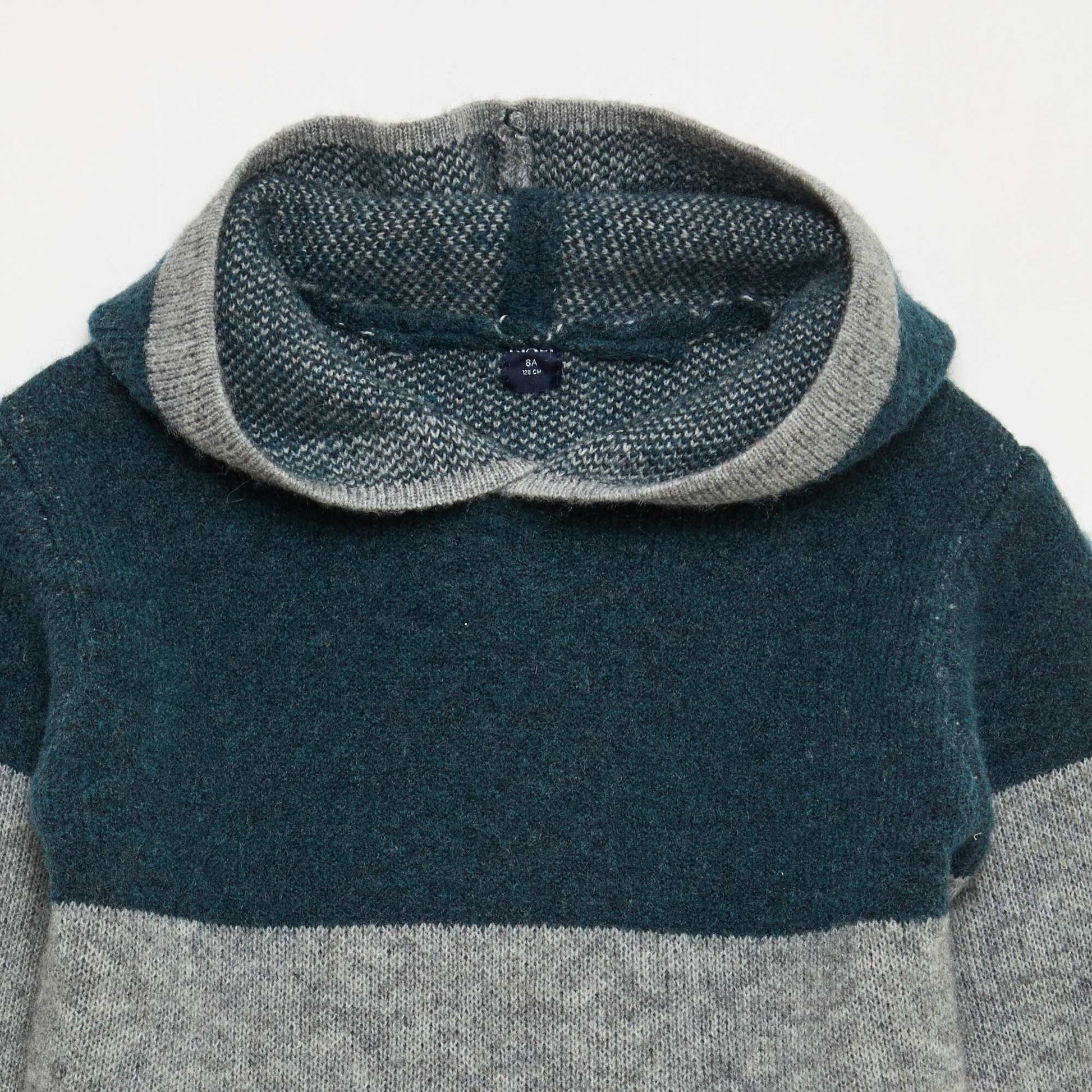 Pull à capuche color bloc GRIS
