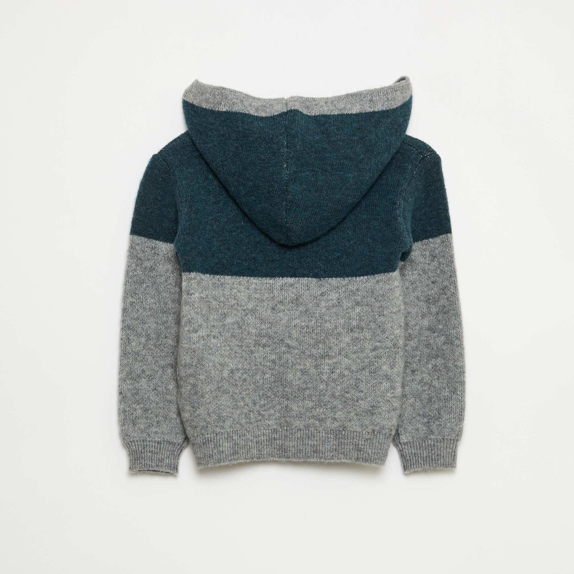 Pull à capuche color bloc GRIS