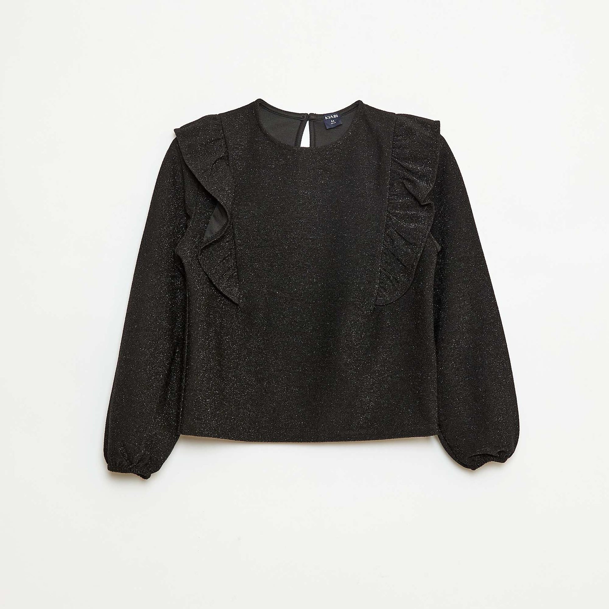 T-shirt brillant manches longues NOIR