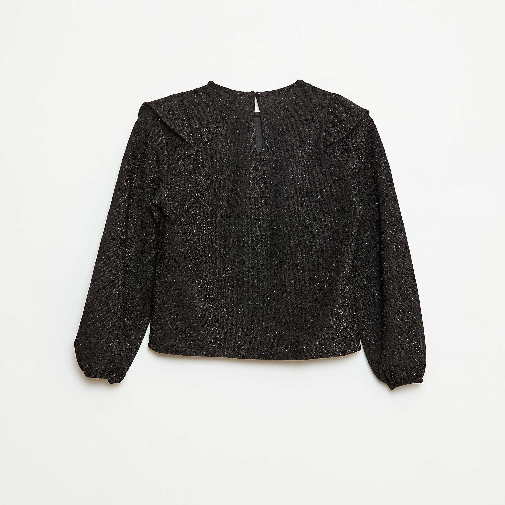 T-shirt brillant manches longues NOIR