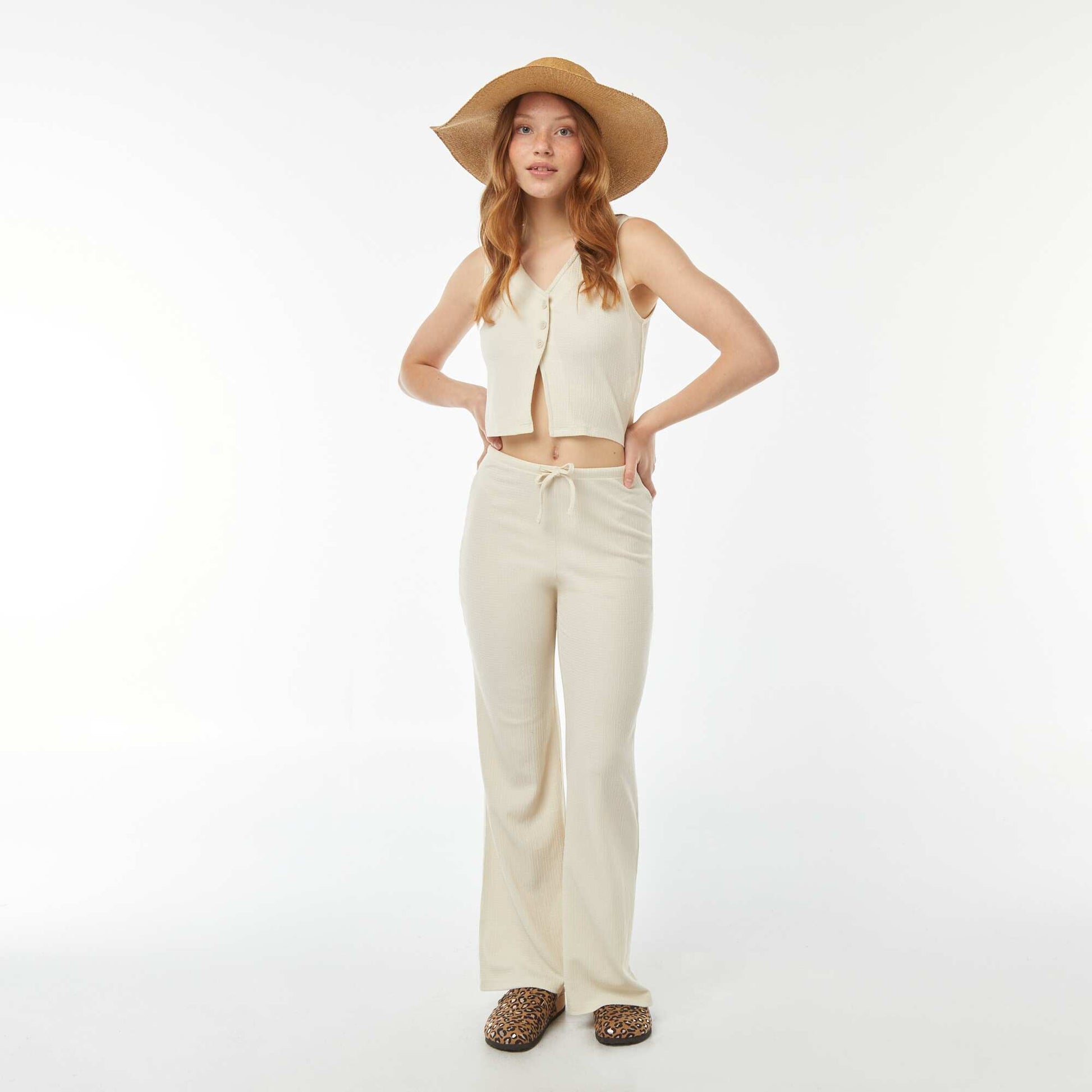 Top esprit gilet de costume BEIGE