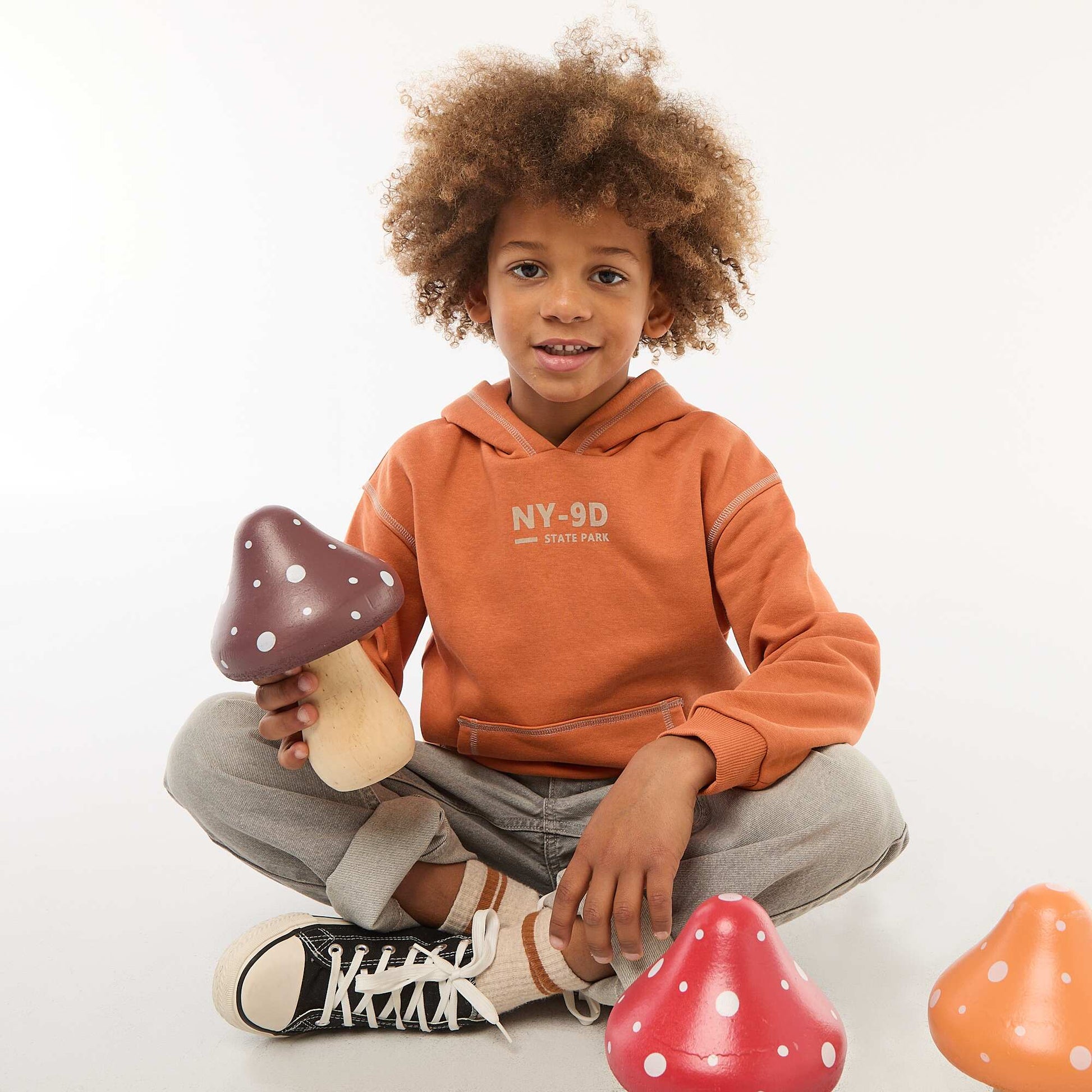 Sweat à capuche imprimé ORANGE
