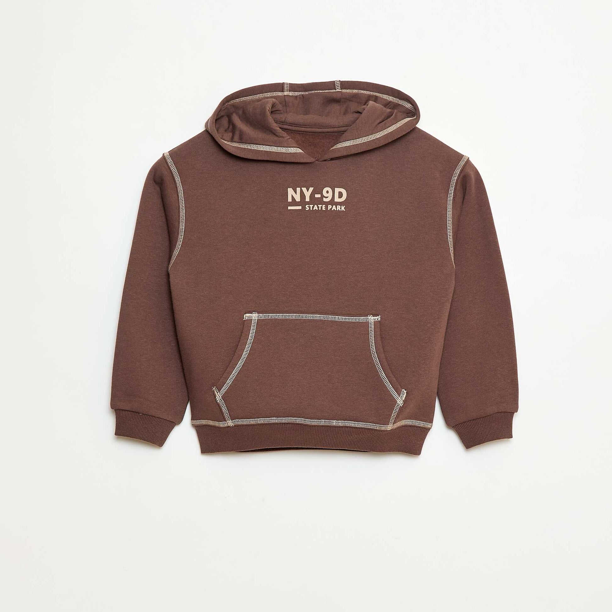 Sweat à capuche imprimé MARRON