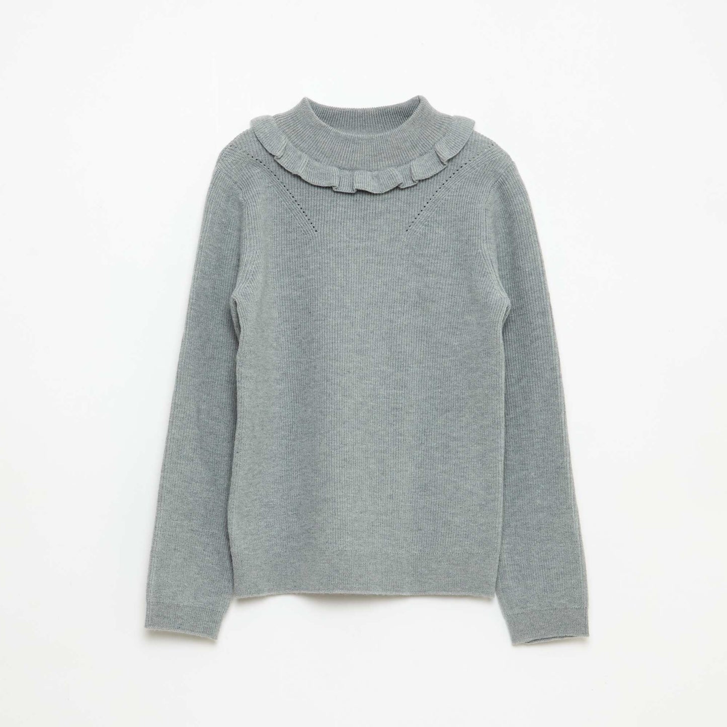 Pull en maille côtelée GRIS