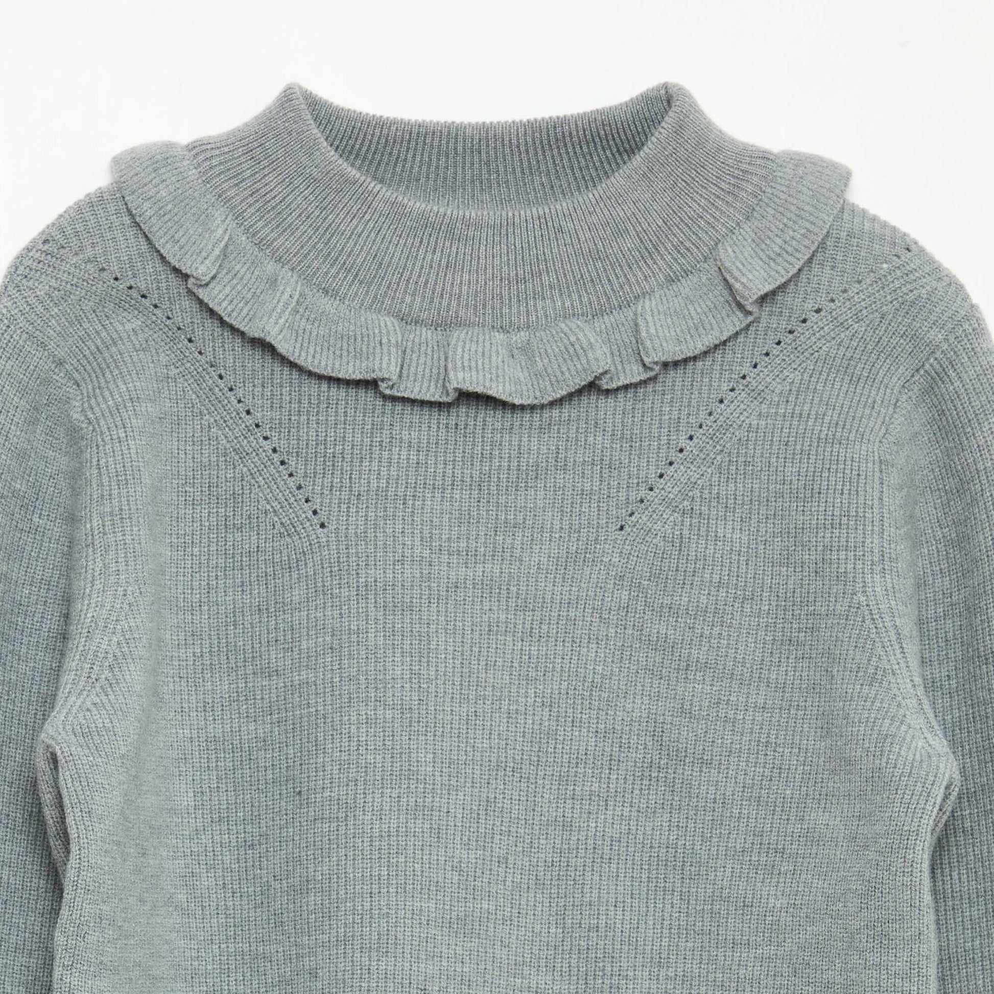 Pull en maille côtelée GRIS