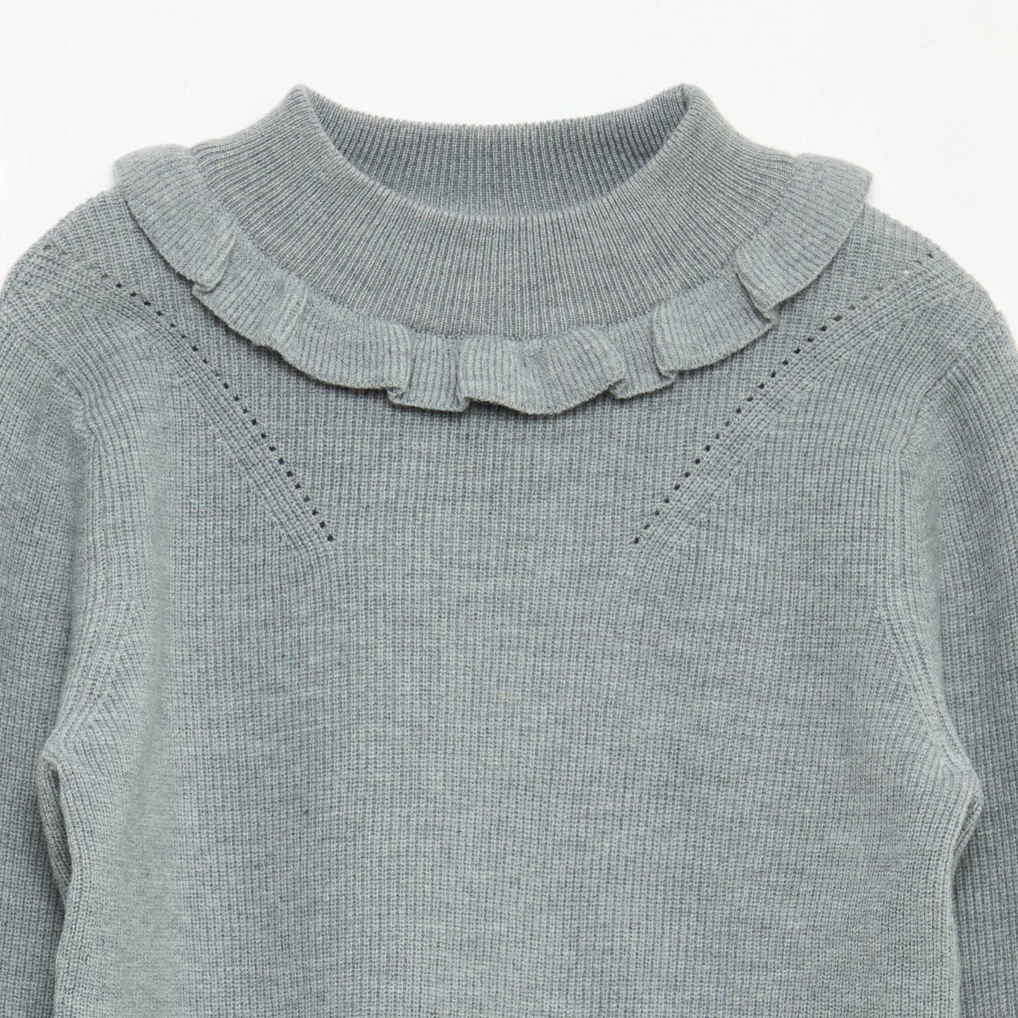 Pull en maille côtelée GRIS