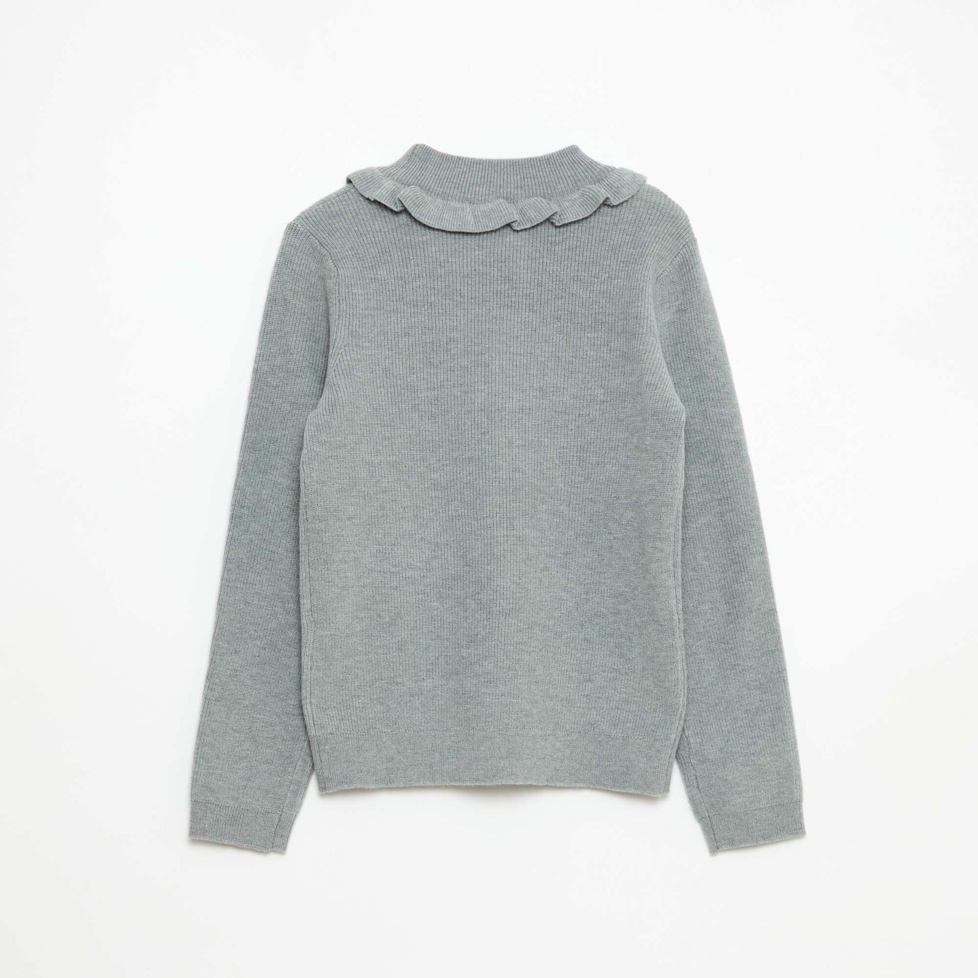 Pull en maille côtelée GRIS