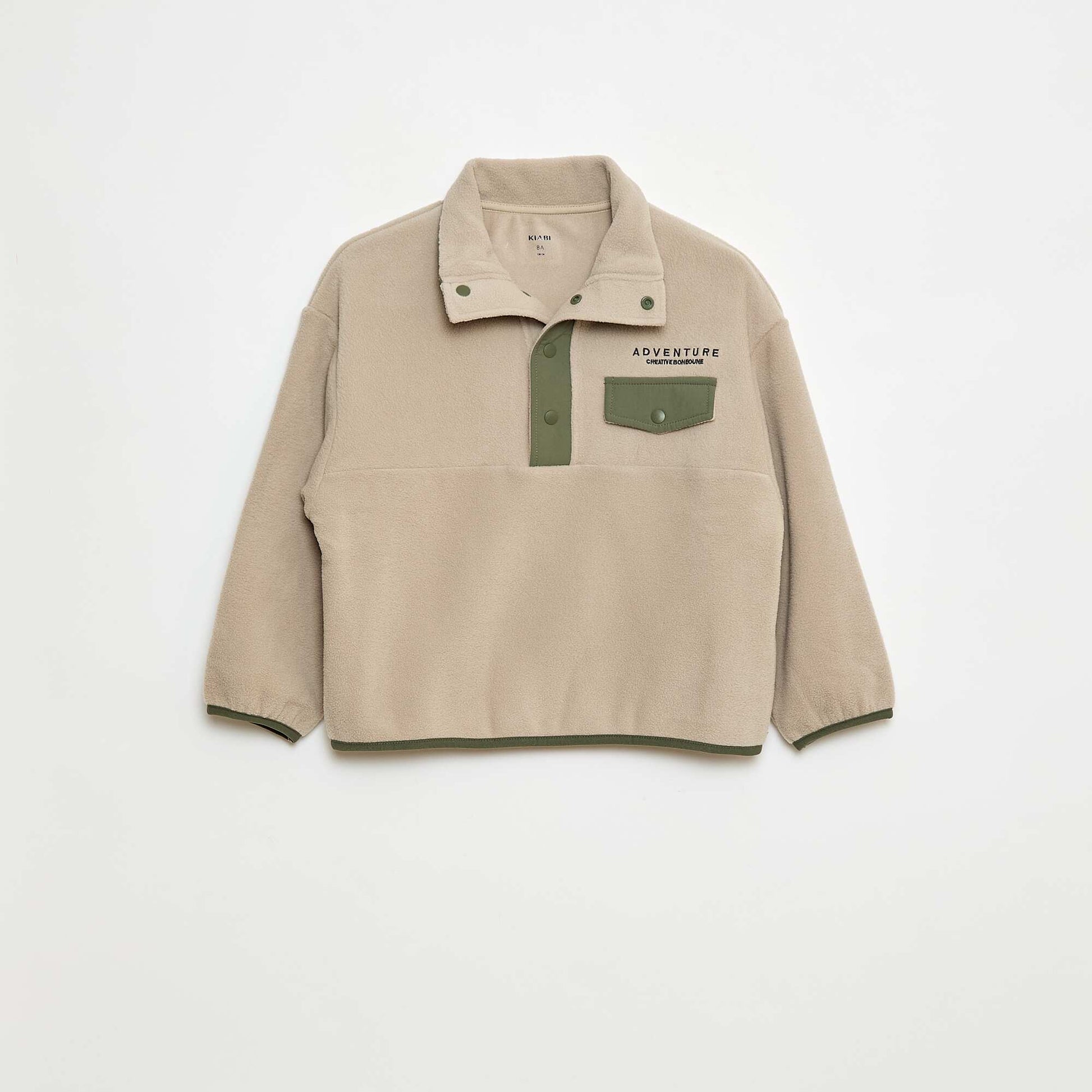 Sweat polaire col montant BEIGE
