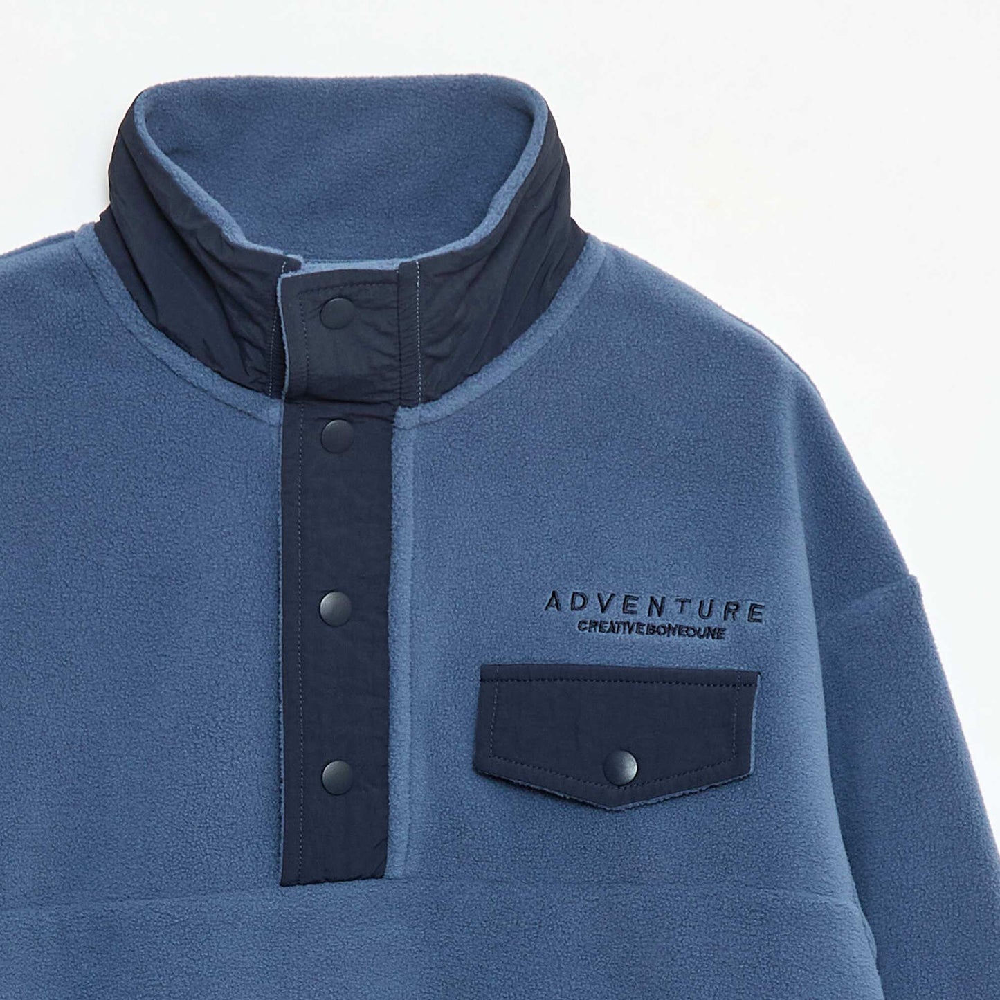 Sweat polaire col montant BLEU