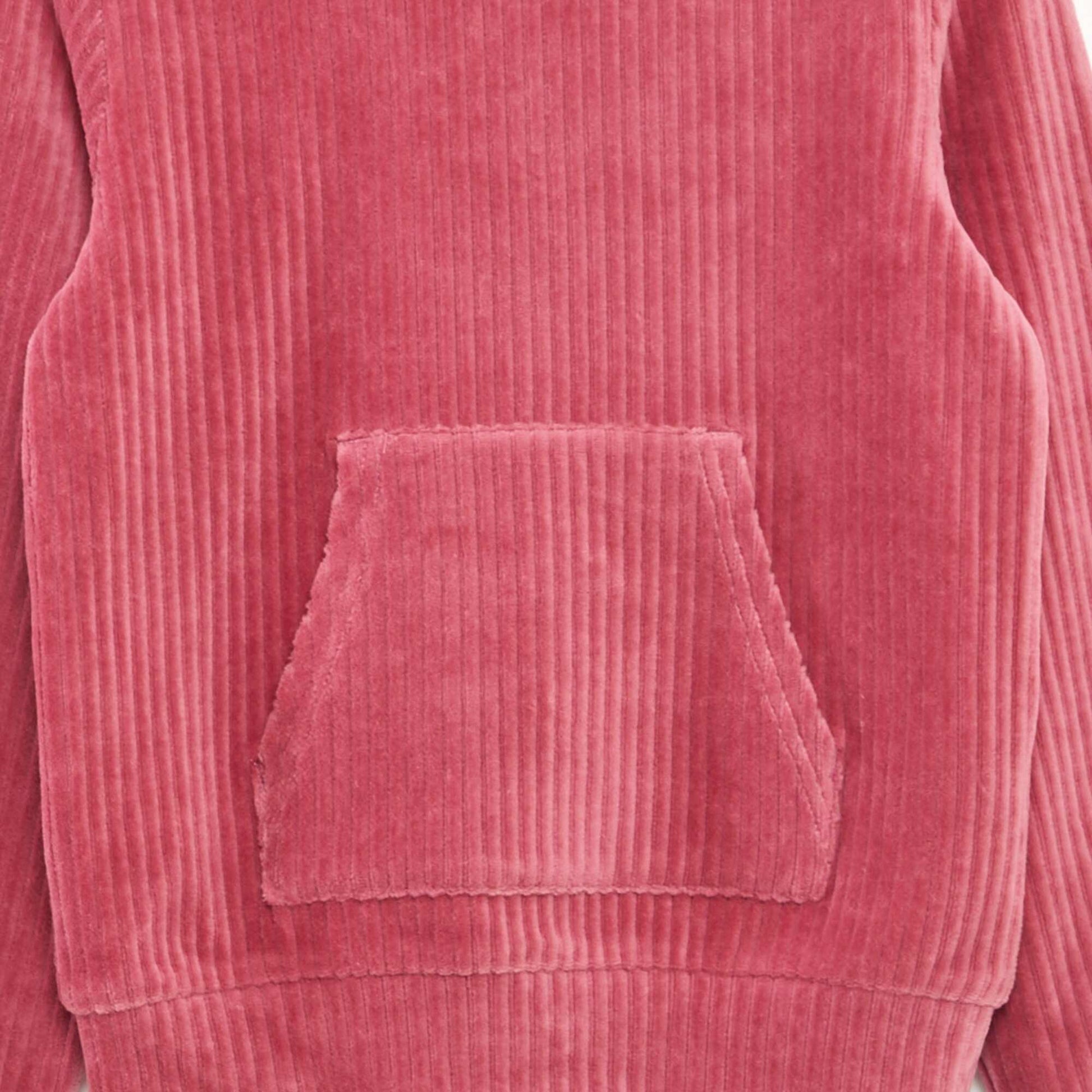 Sweat à capuche en velours côtelé ROSE