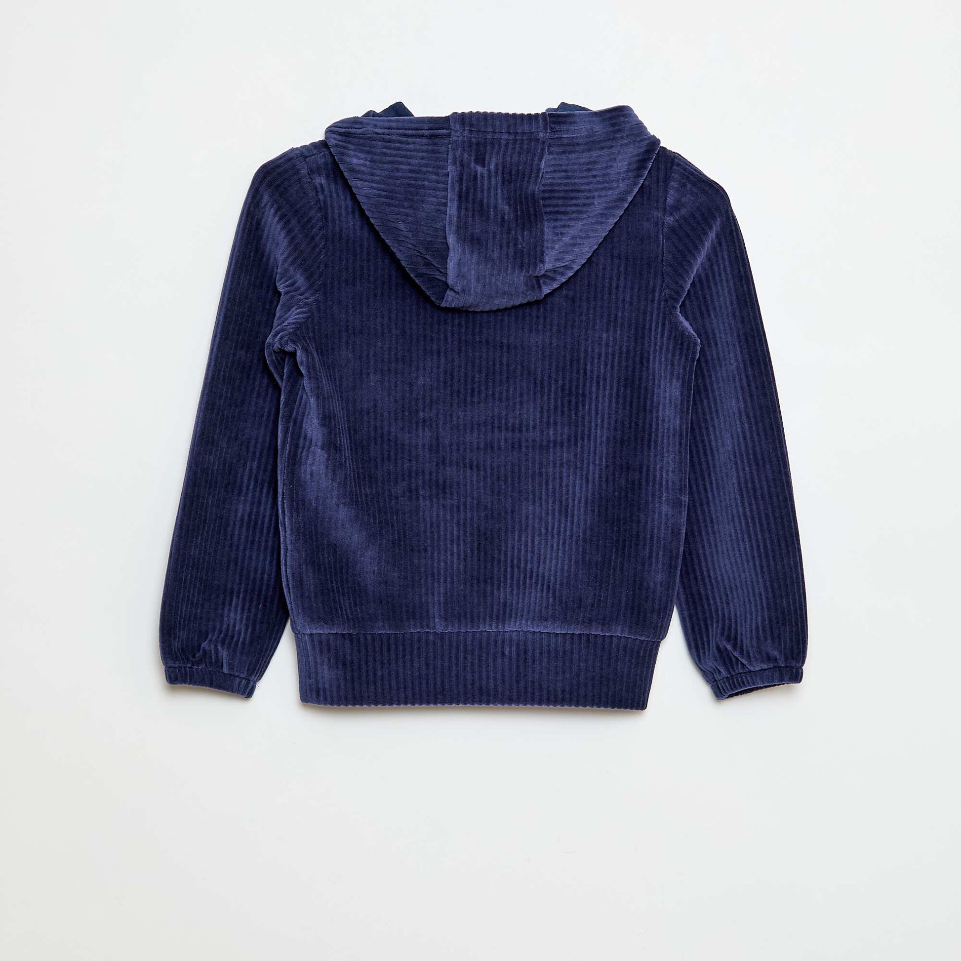 Sweat à capuche en velours côtelé BLEU