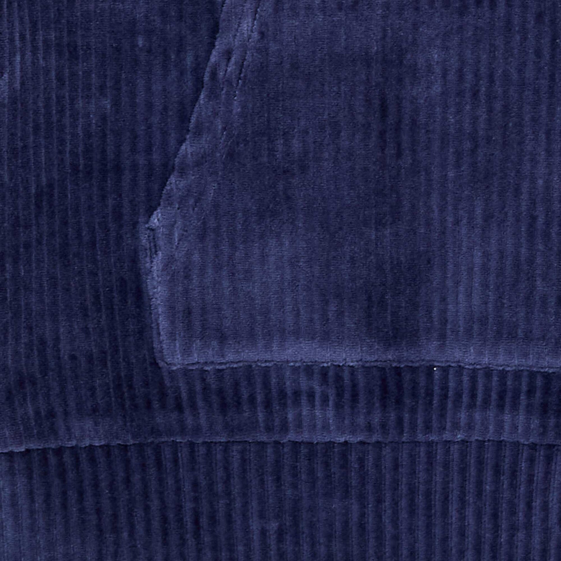 Sweat à capuche en velours côtelé BLEU
