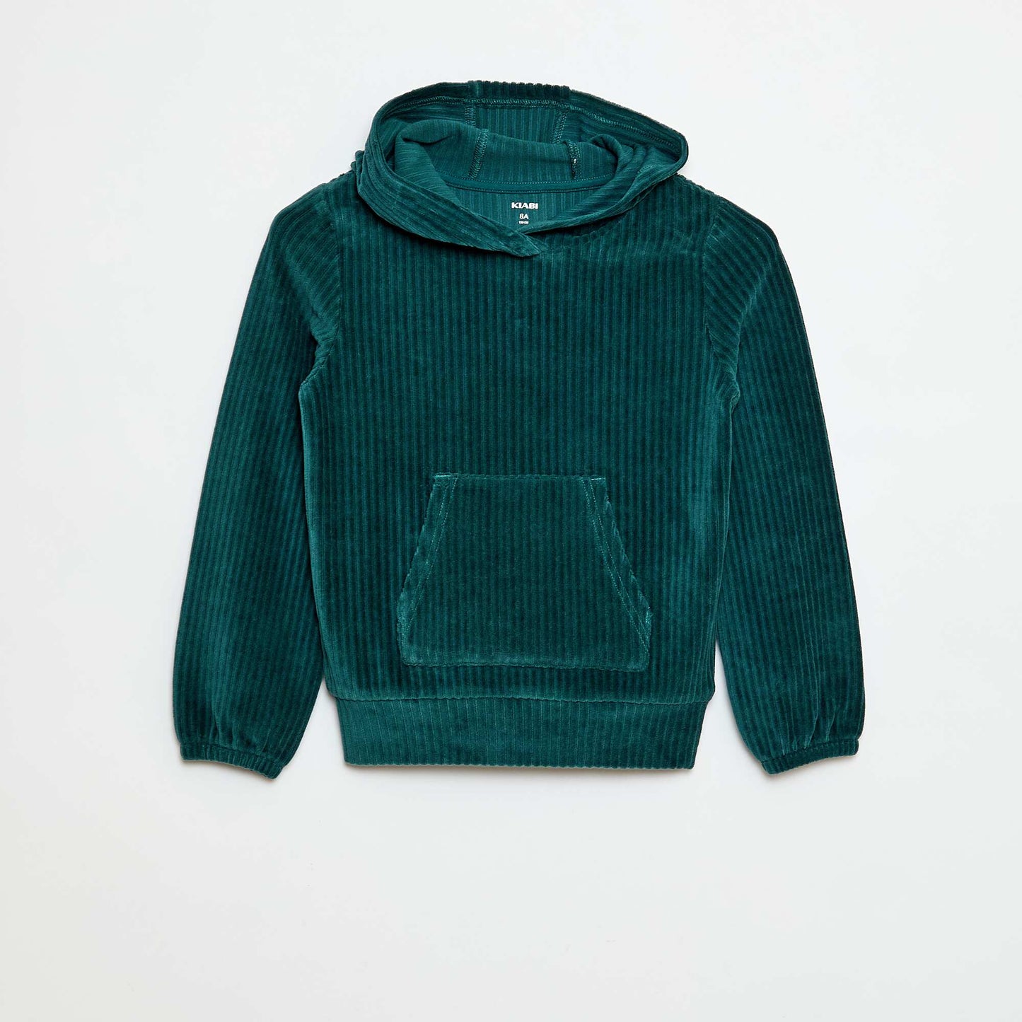 Sweat à capuche en velours côtelé VERT