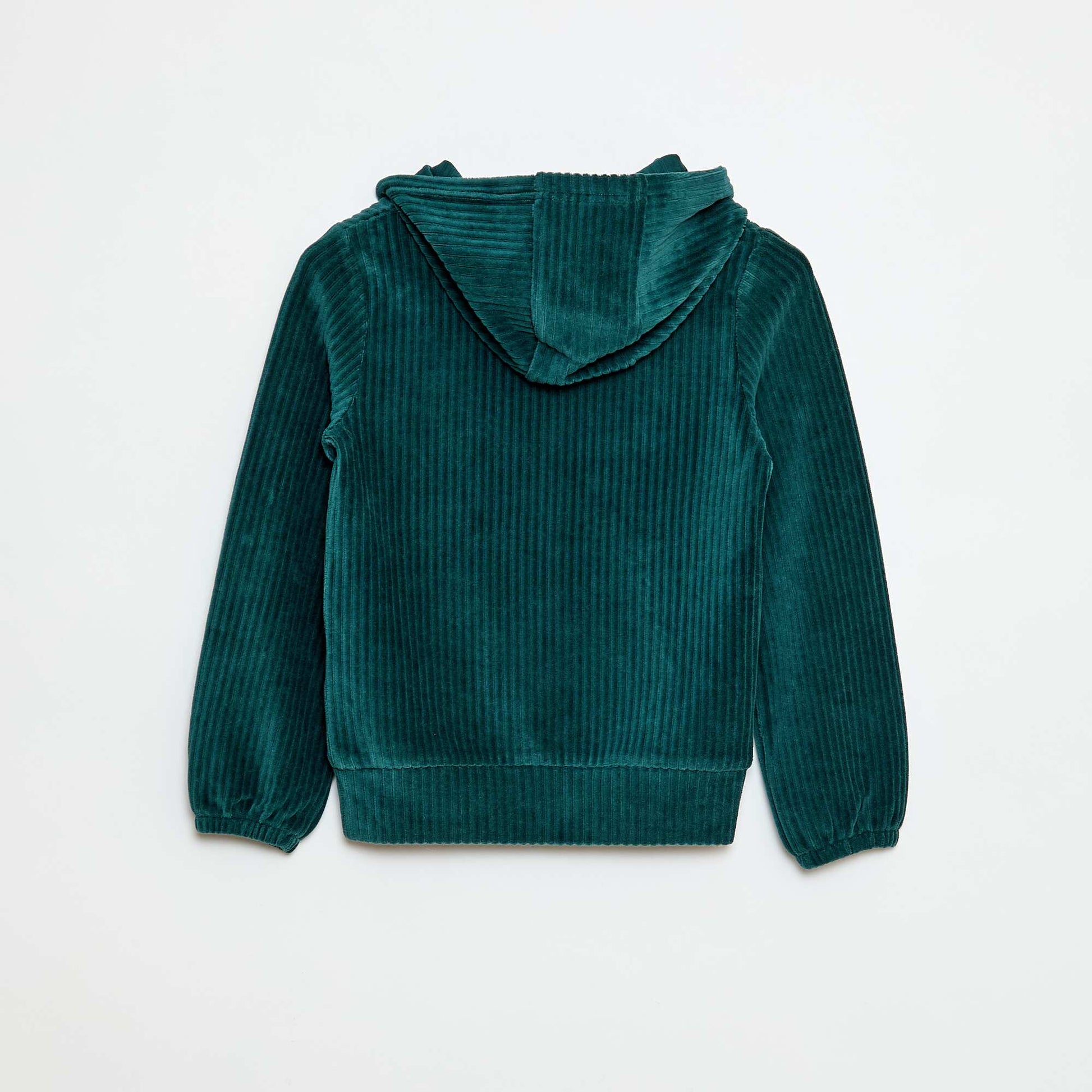 Sweat à capuche en velours côtelé VERT