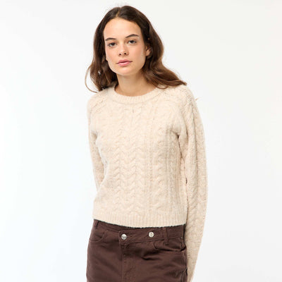 Pull en maille torsadée BEIGE
