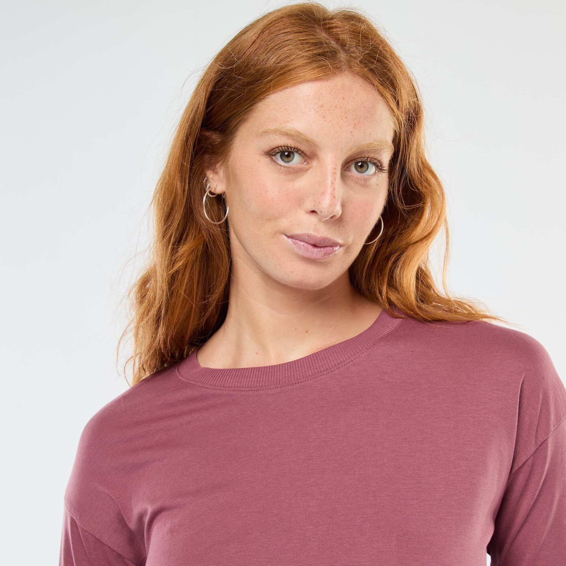 T-shirt à manches longue et col rond ROSE