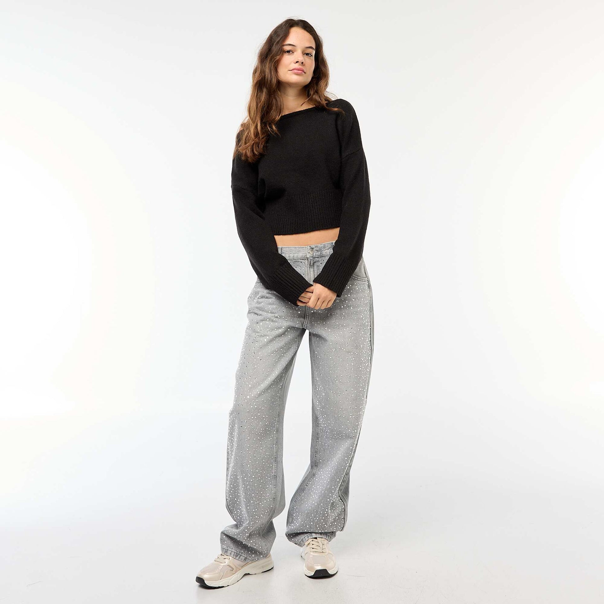 Pull col bardo en maille NOIR