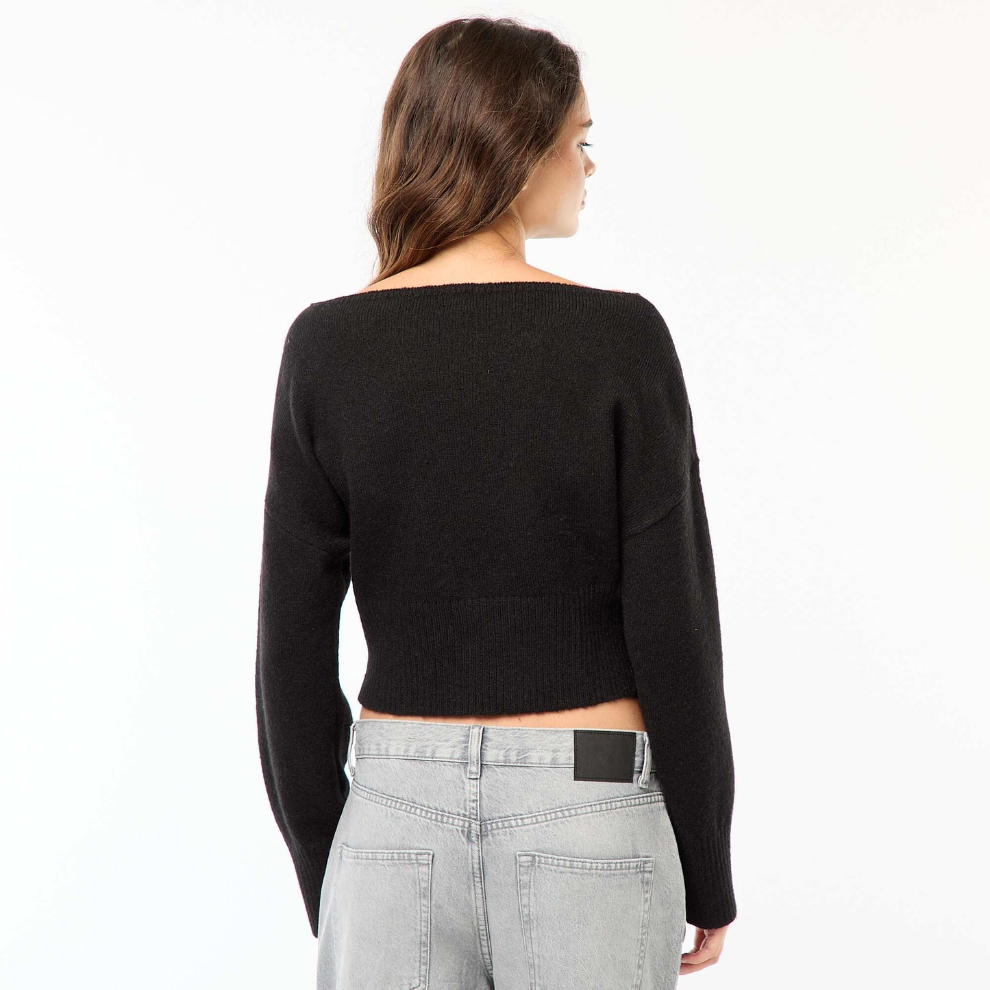 Pull col bardo en maille NOIR