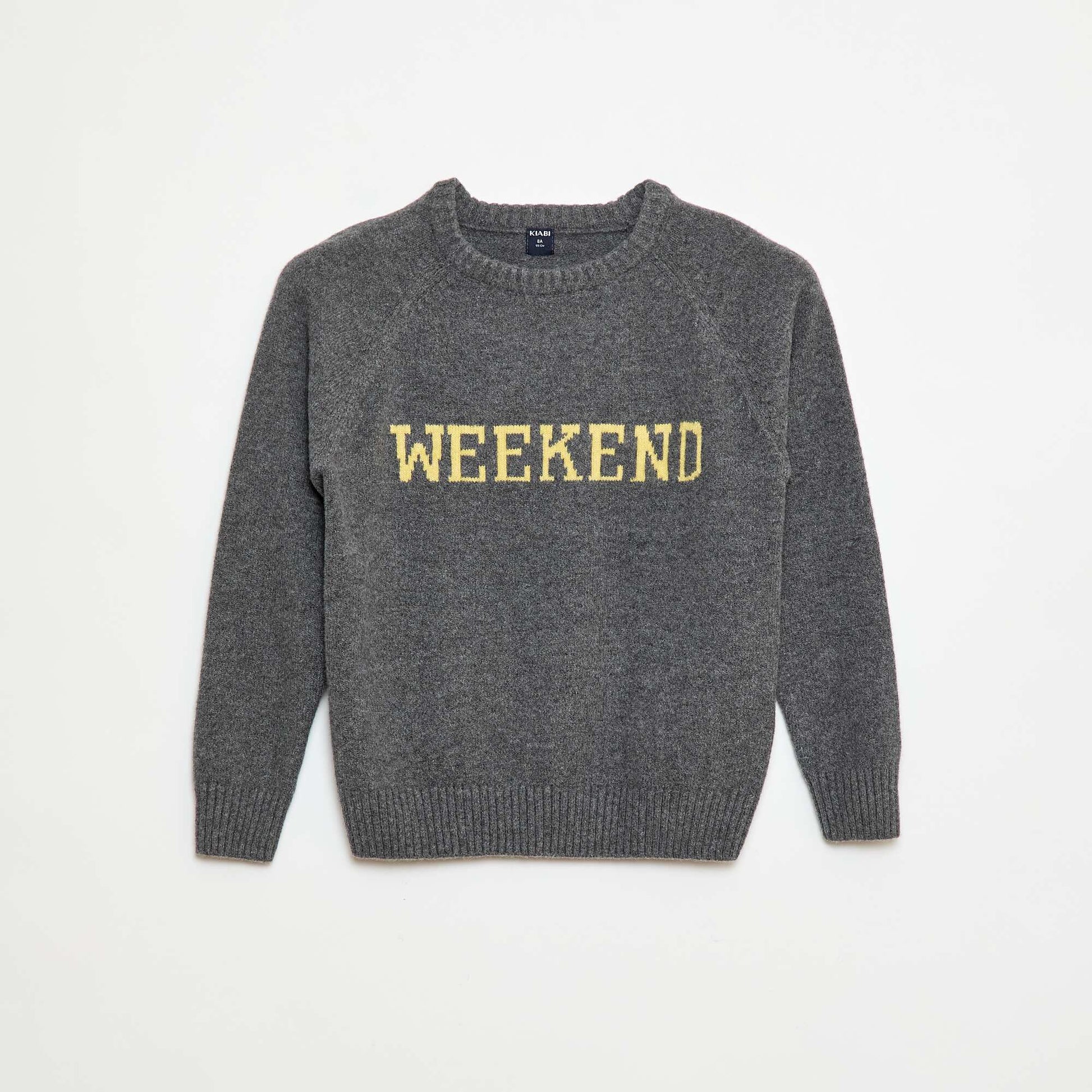 Pull ultra-doux à message GRIS