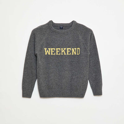 Pull ultra-doux à message GRIS