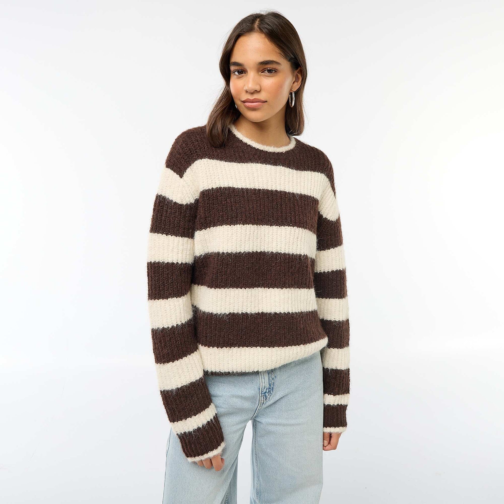 Pull en maille grosse jauge MARRON