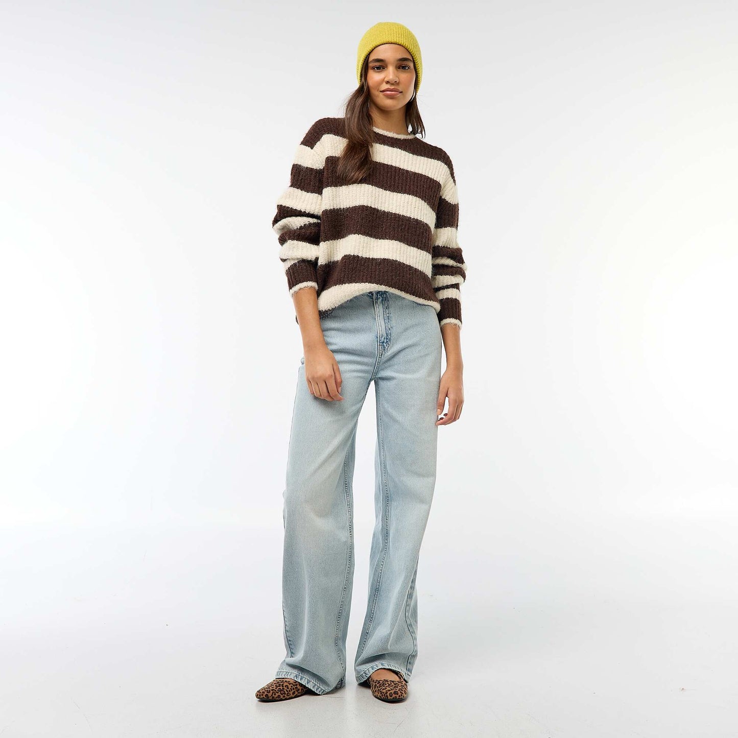 Pull en maille grosse jauge MARRON