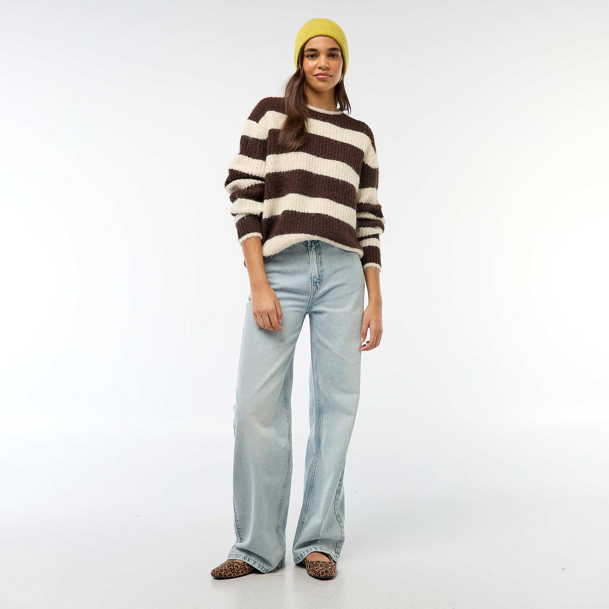 Pull en maille grosse jauge MARRON