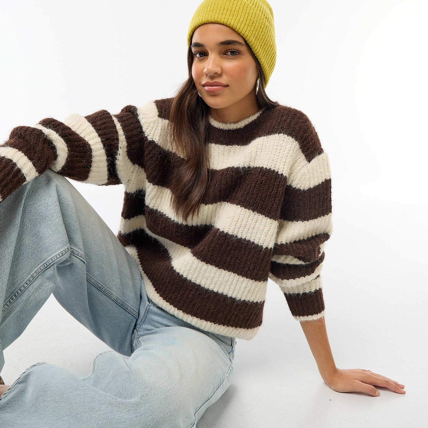 Pull en maille grosse jauge MARRON