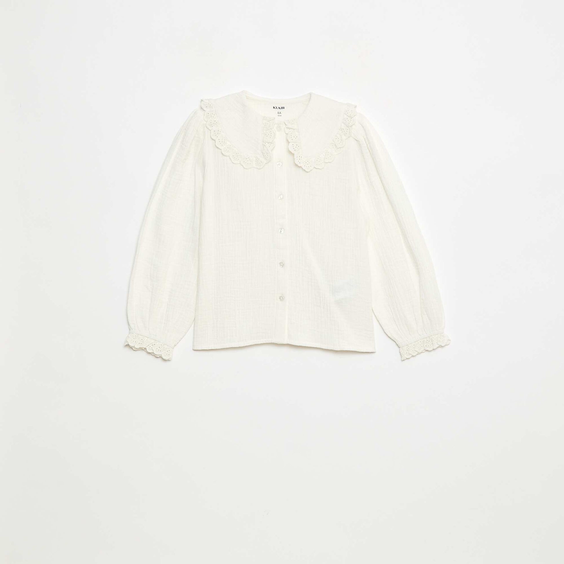 Blouse en double gaze de coton BLANC