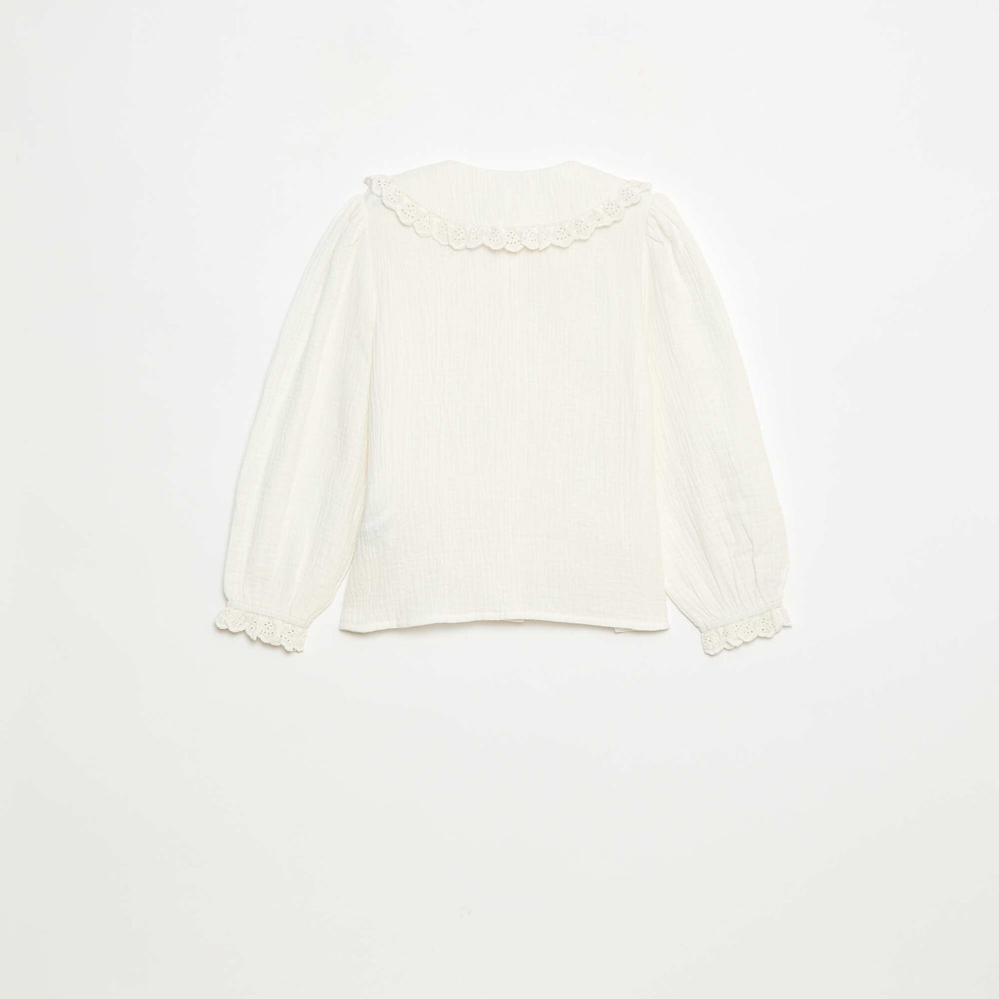 Blouse en double gaze de coton BLANC