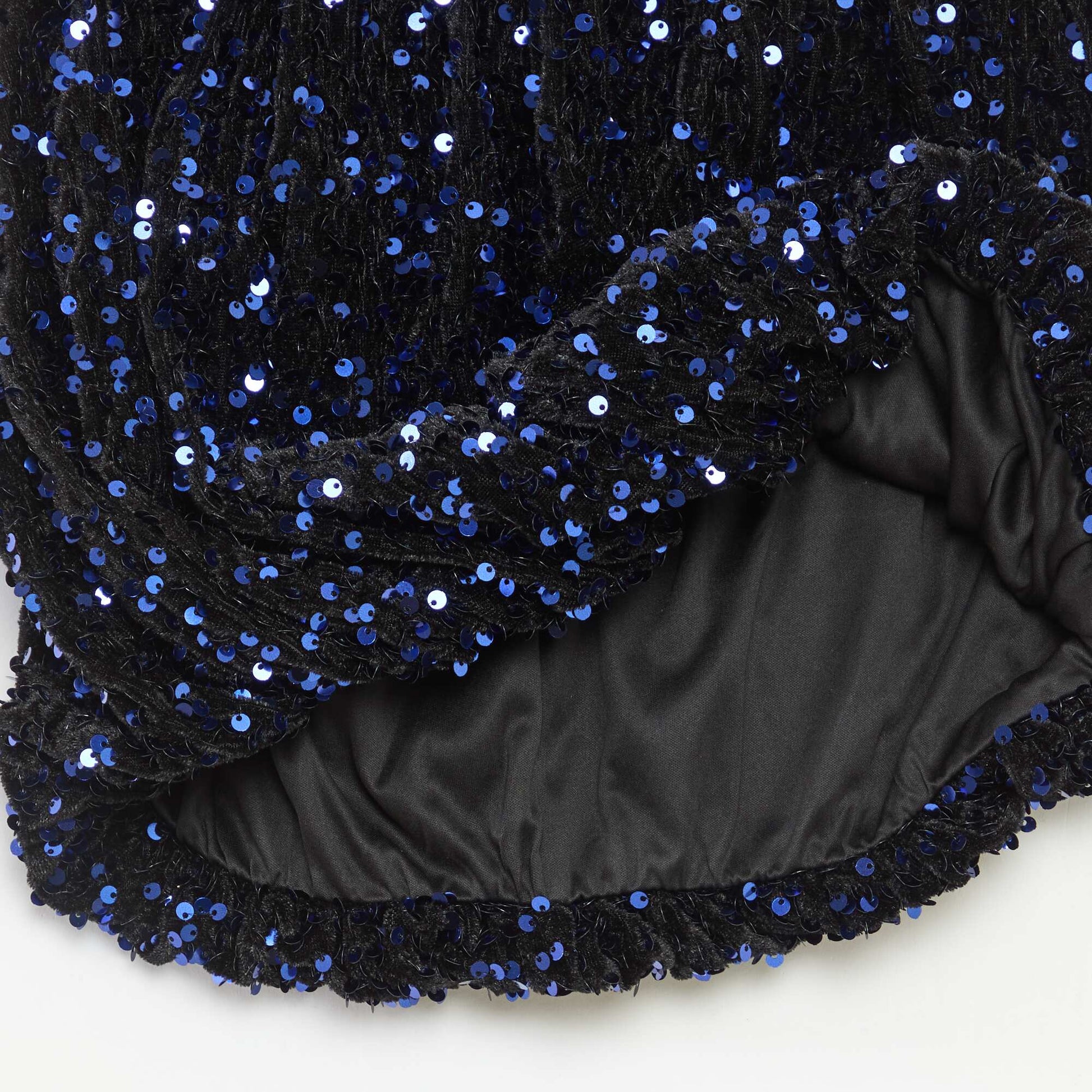 Jupe courte en sequins unie BLEU